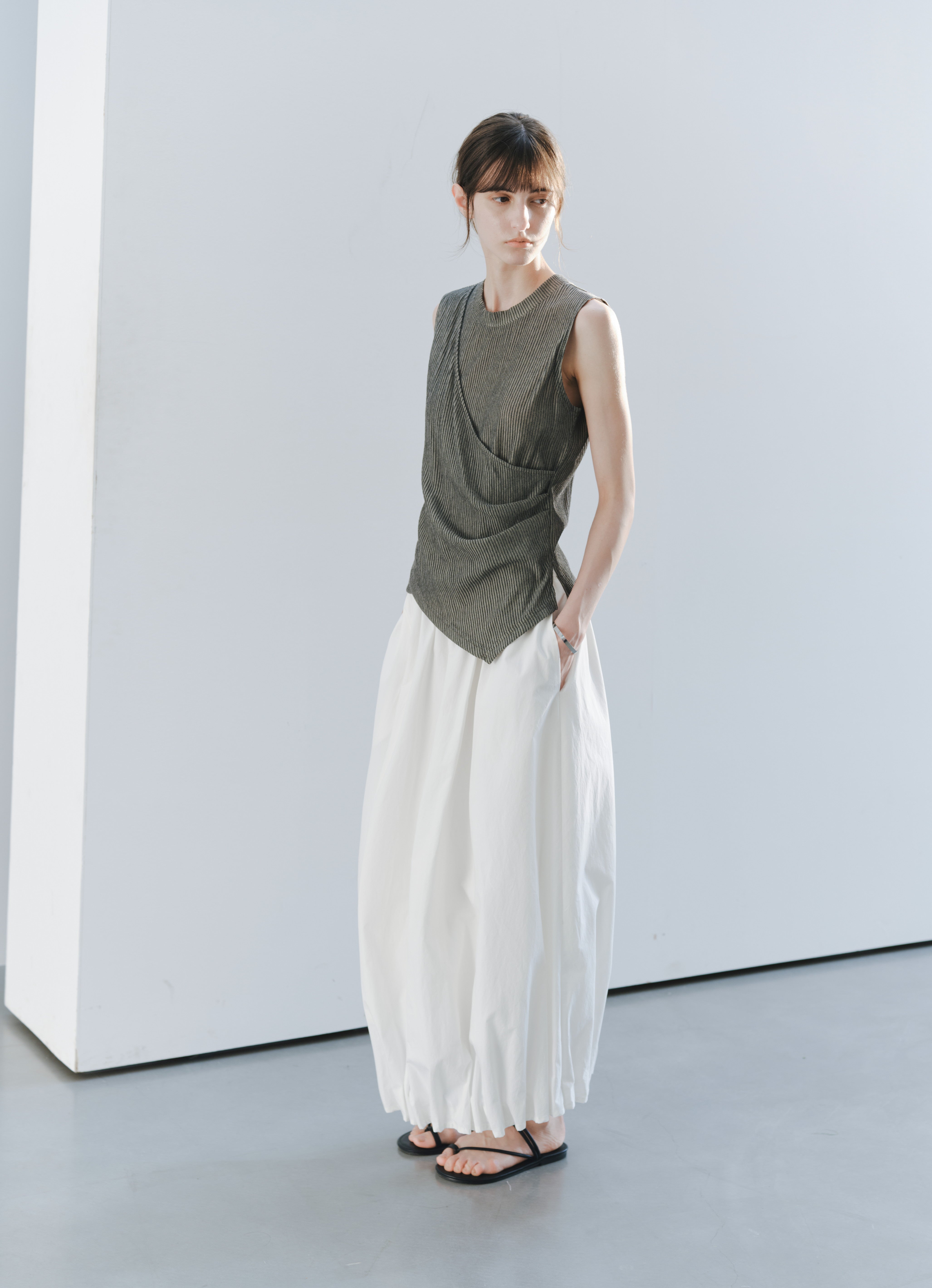 SIDE GATHER STRIPE TOP