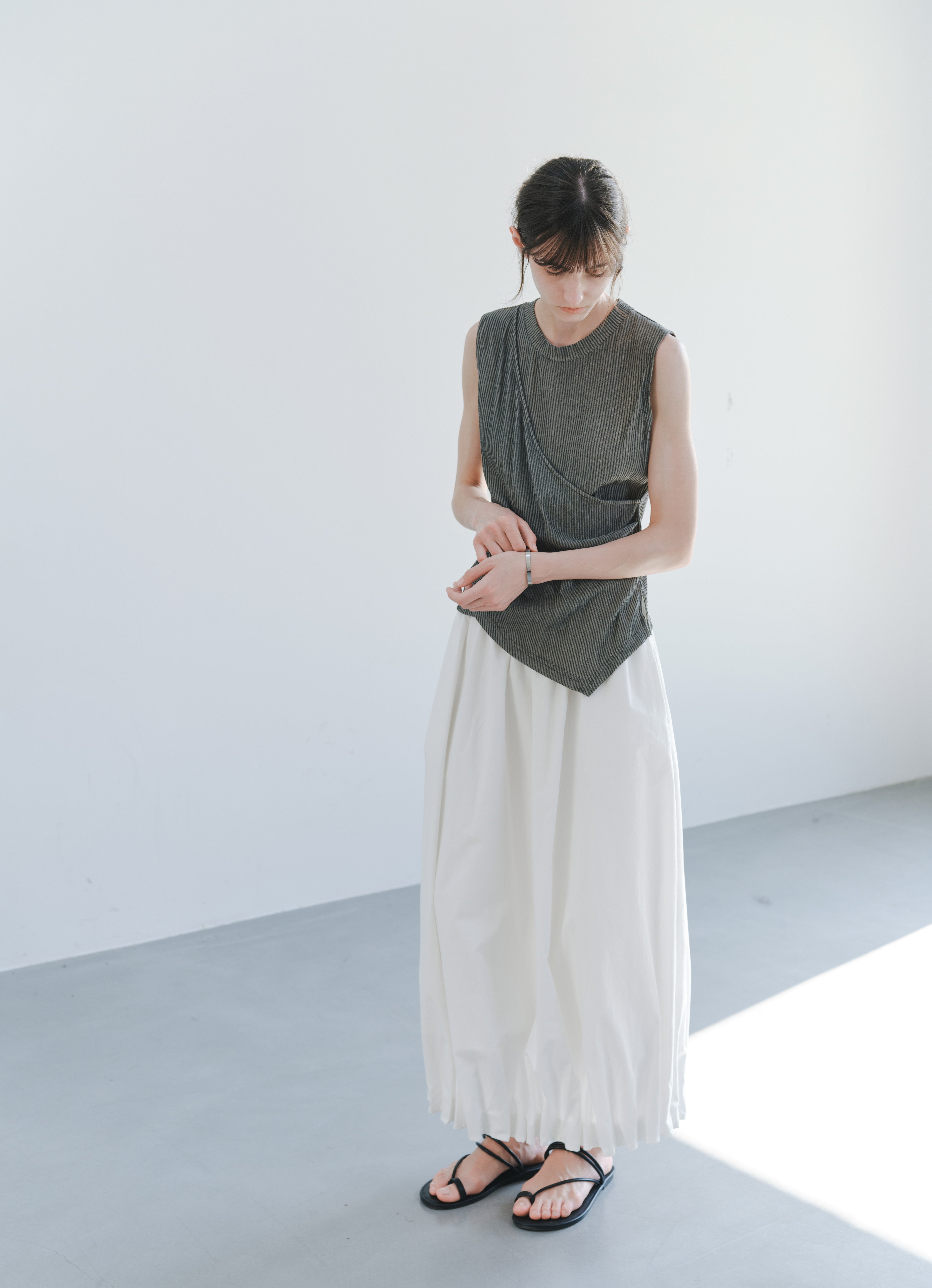 SIDE GATHER STRIPE TOP