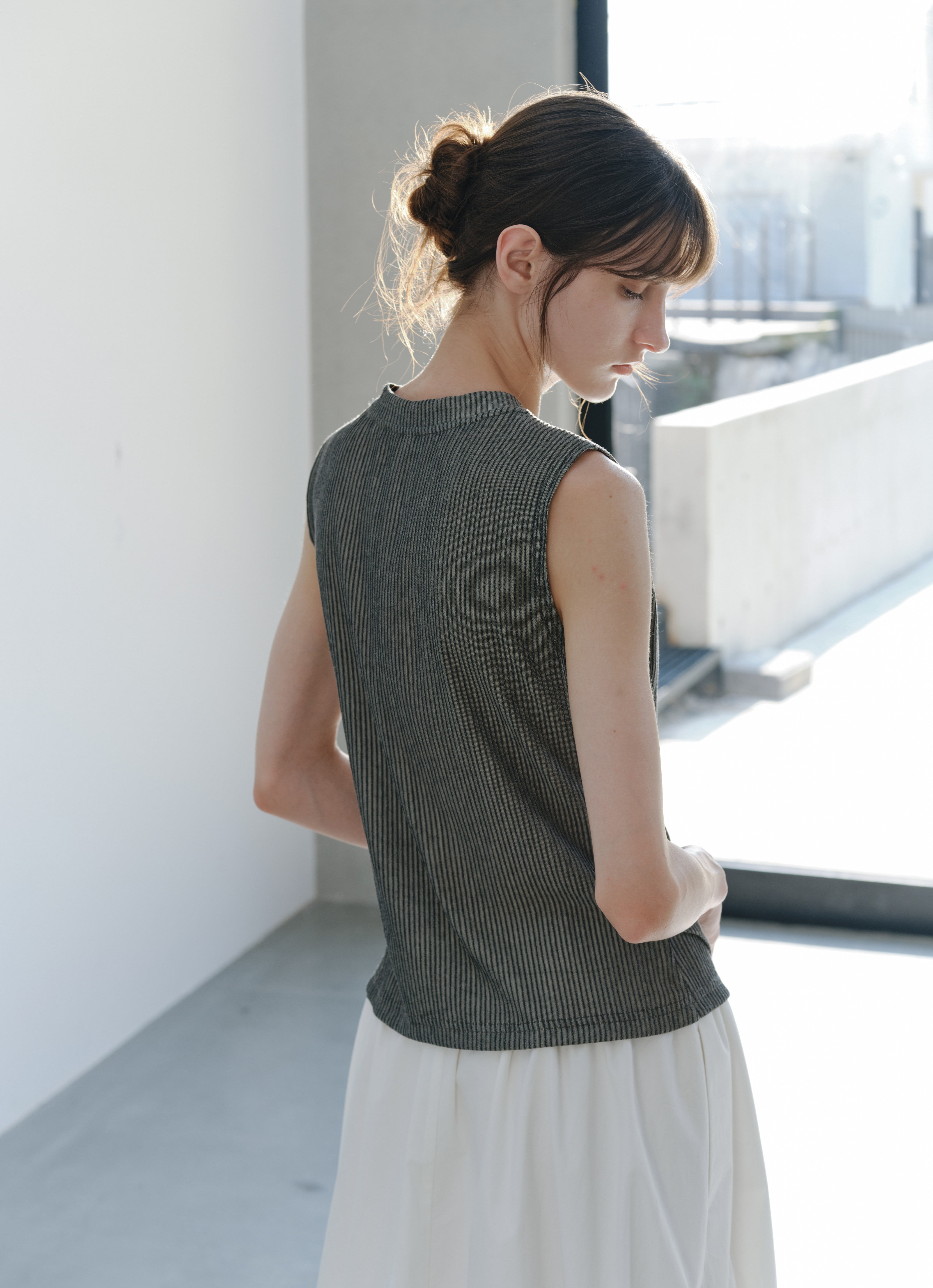 SIDE GATHER STRIPE TOP