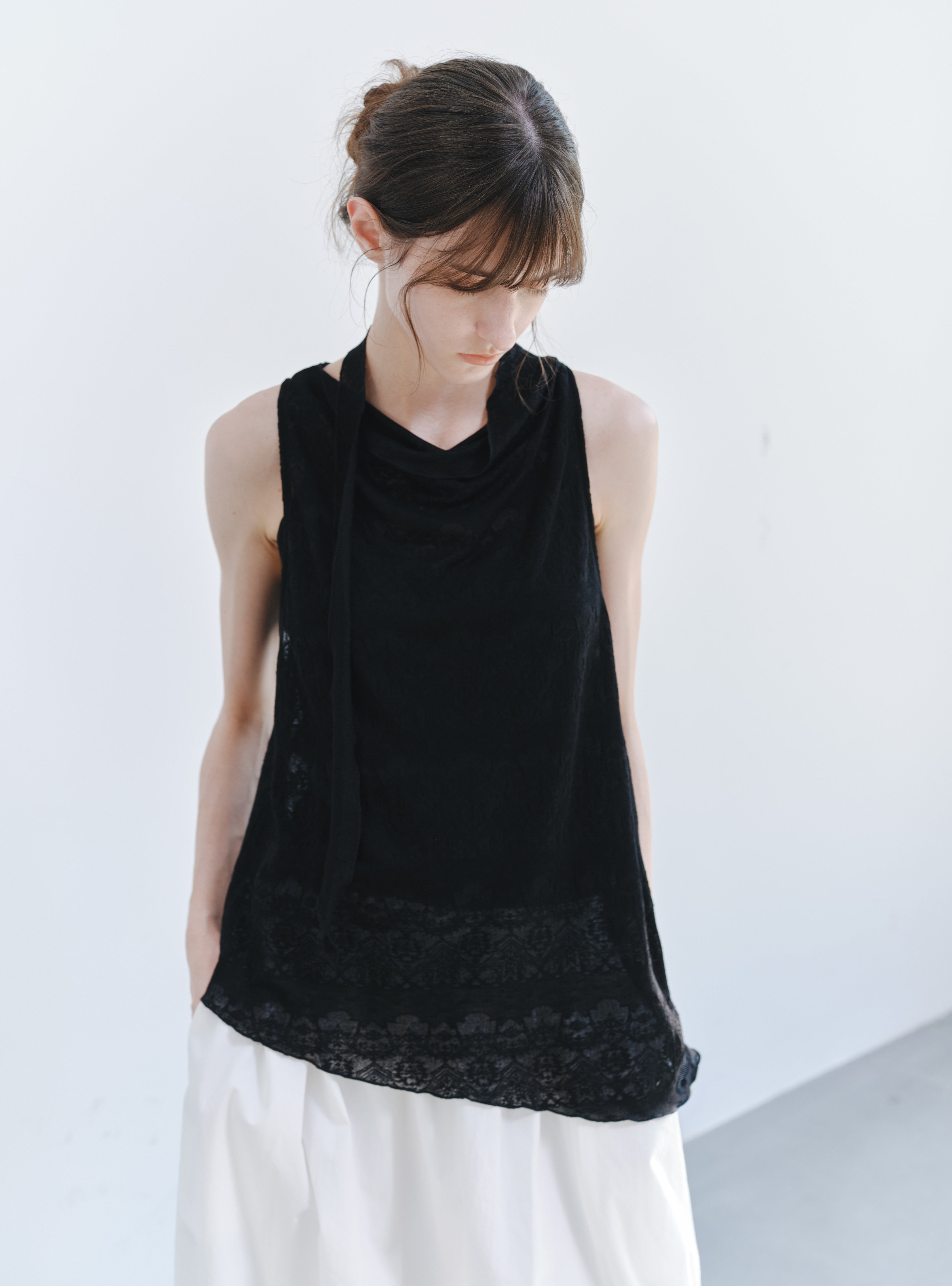 SHEER JACQUARD SOFT BLOUSE