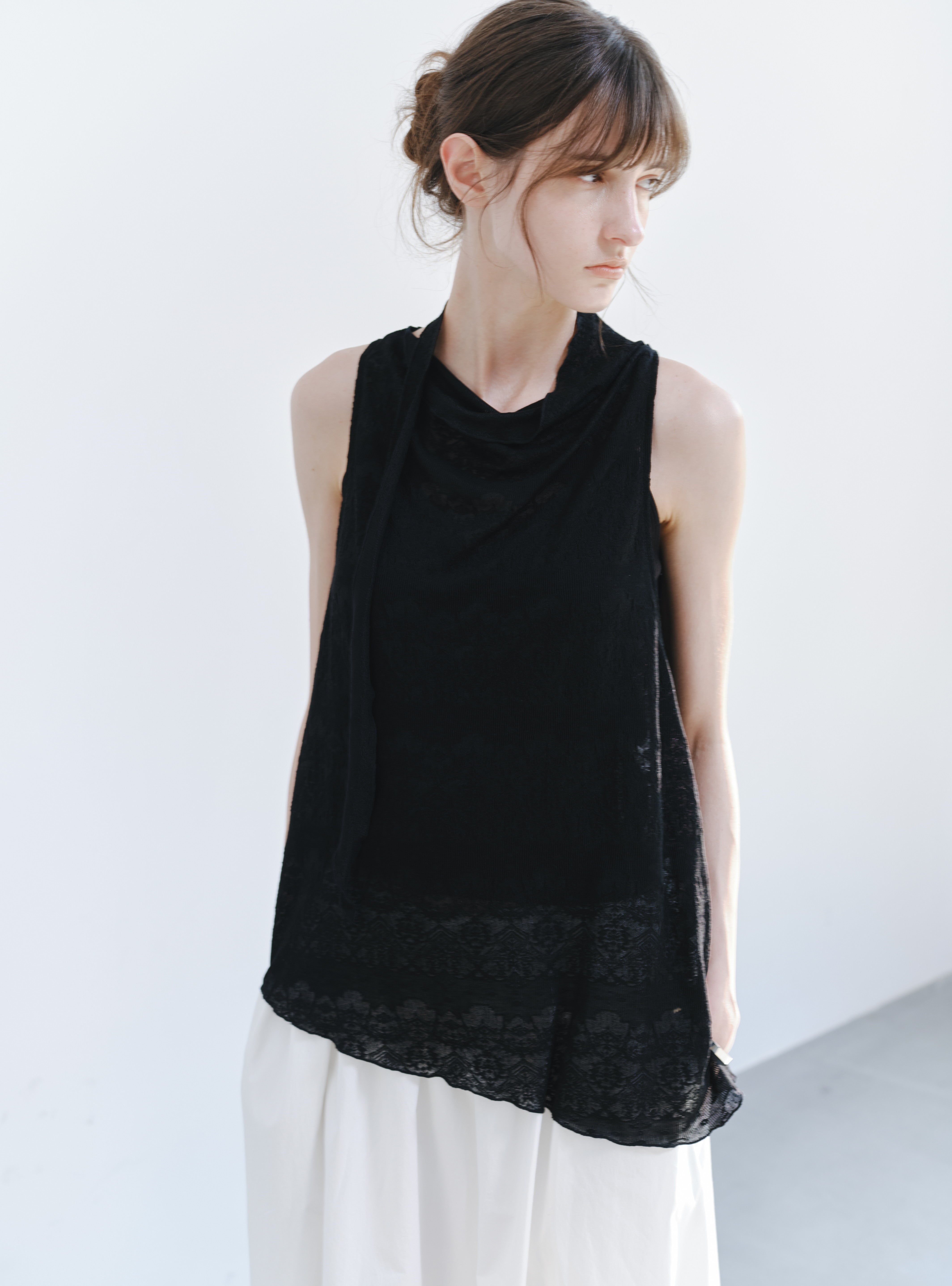 SHEER JACQUARD SOFT BLOUSE