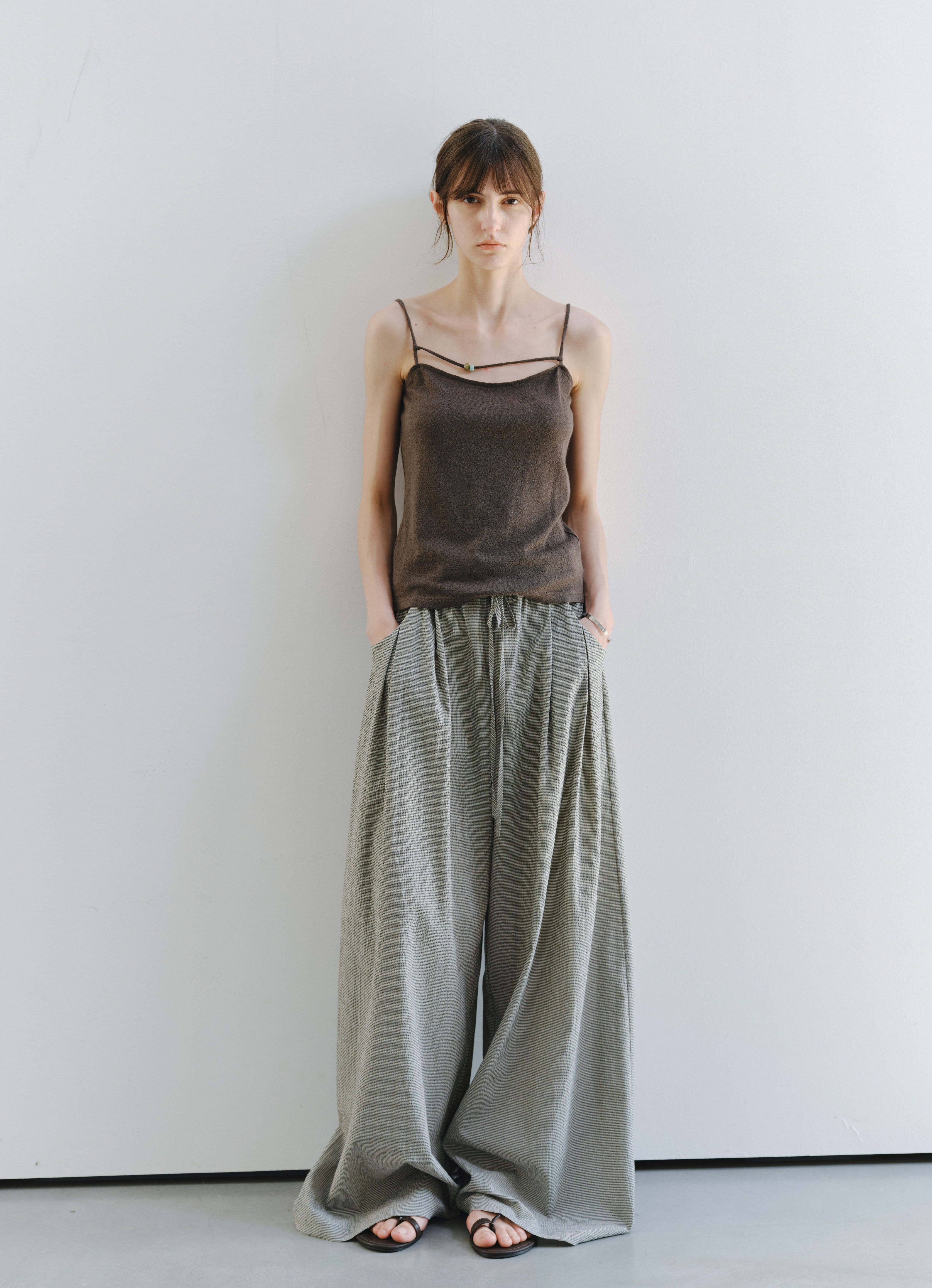 SEERSUCKER WIDE PANTS