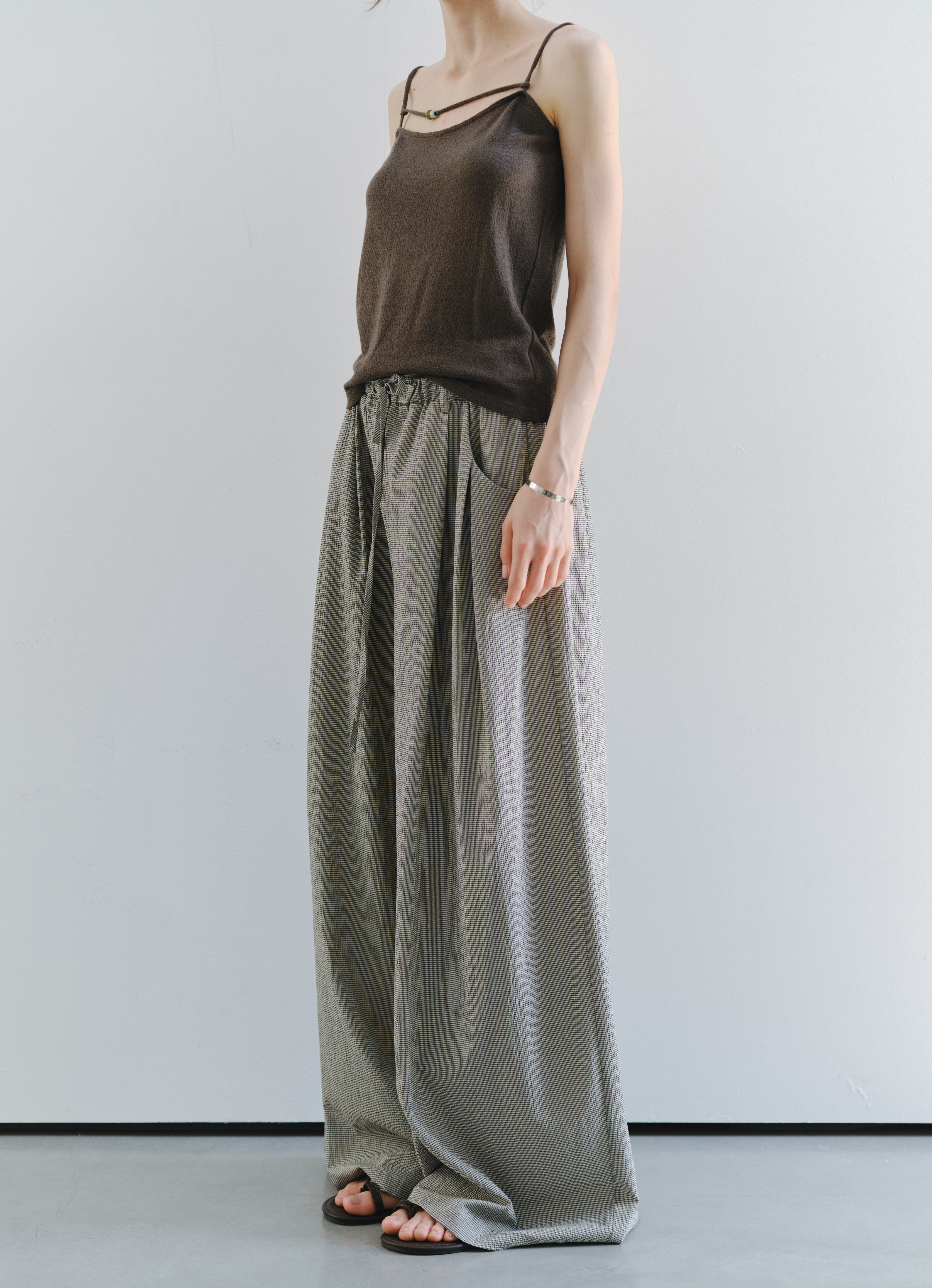 SEERSUCKER WIDE PANTS
