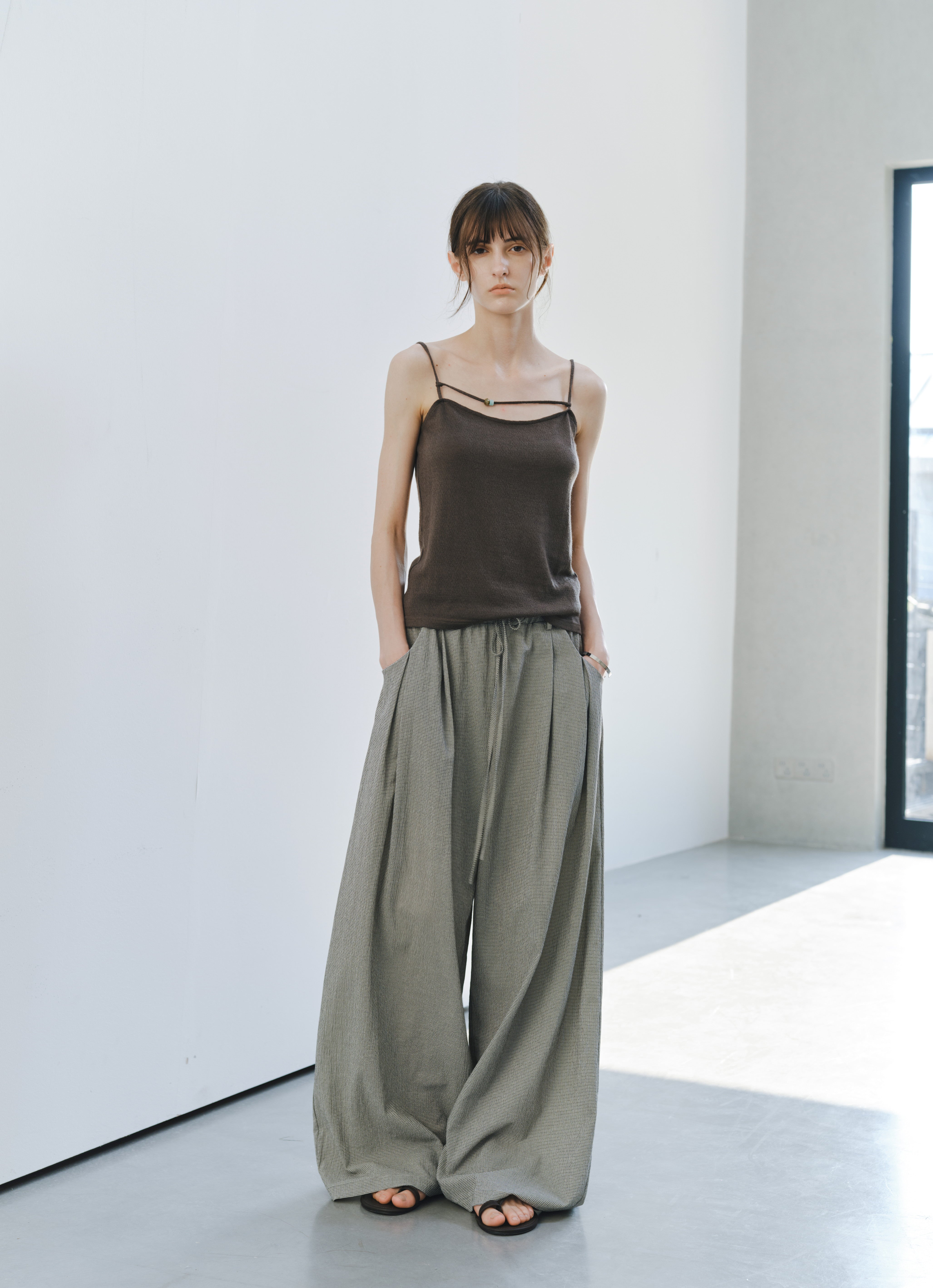 SEERSUCKER WIDE PANTS