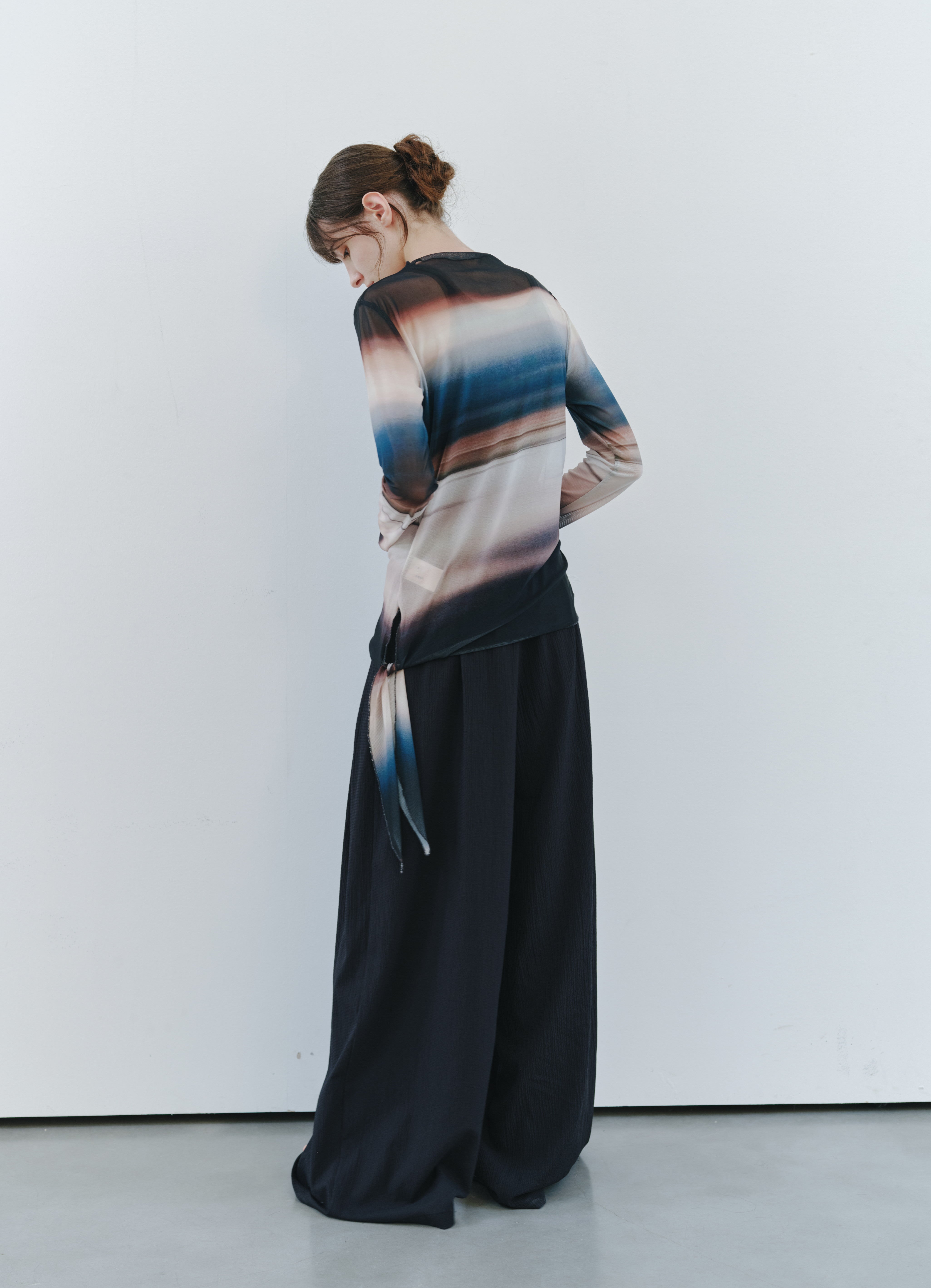 SEERSUCKER WIDE PANTS