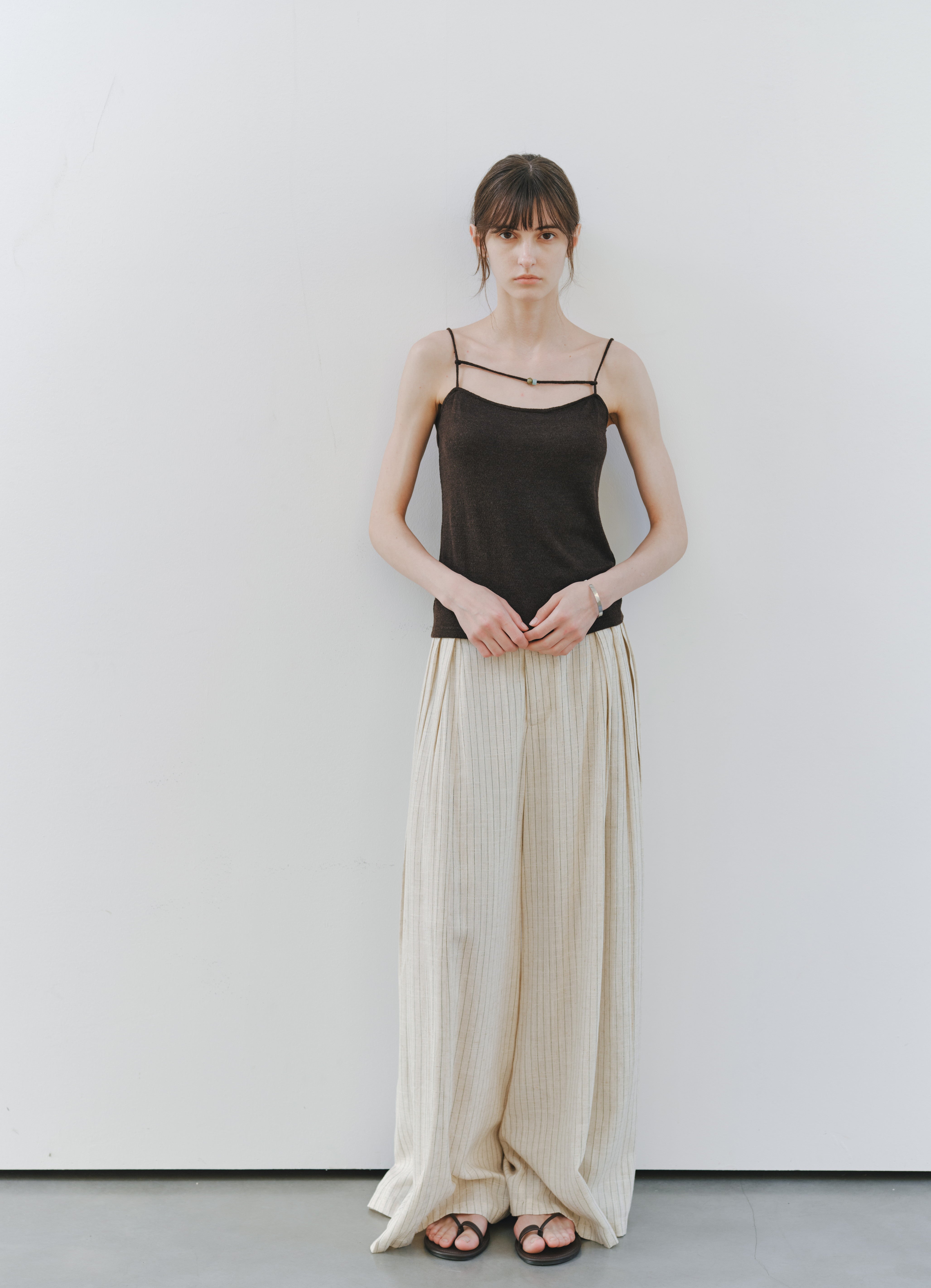 SIDE PLEAT STRIPE PANTS