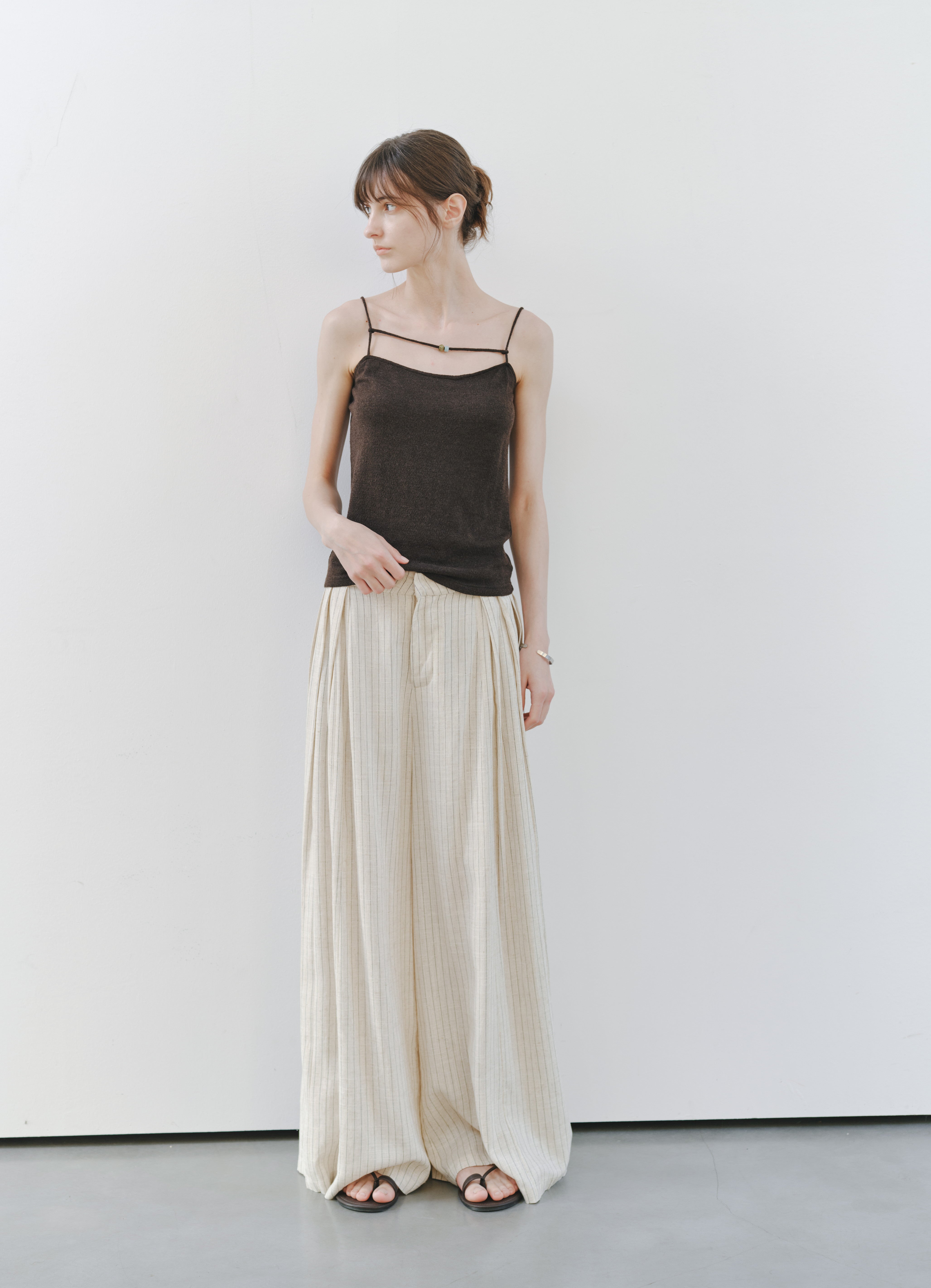 SIDE PLEAT STRIPE PANTS
