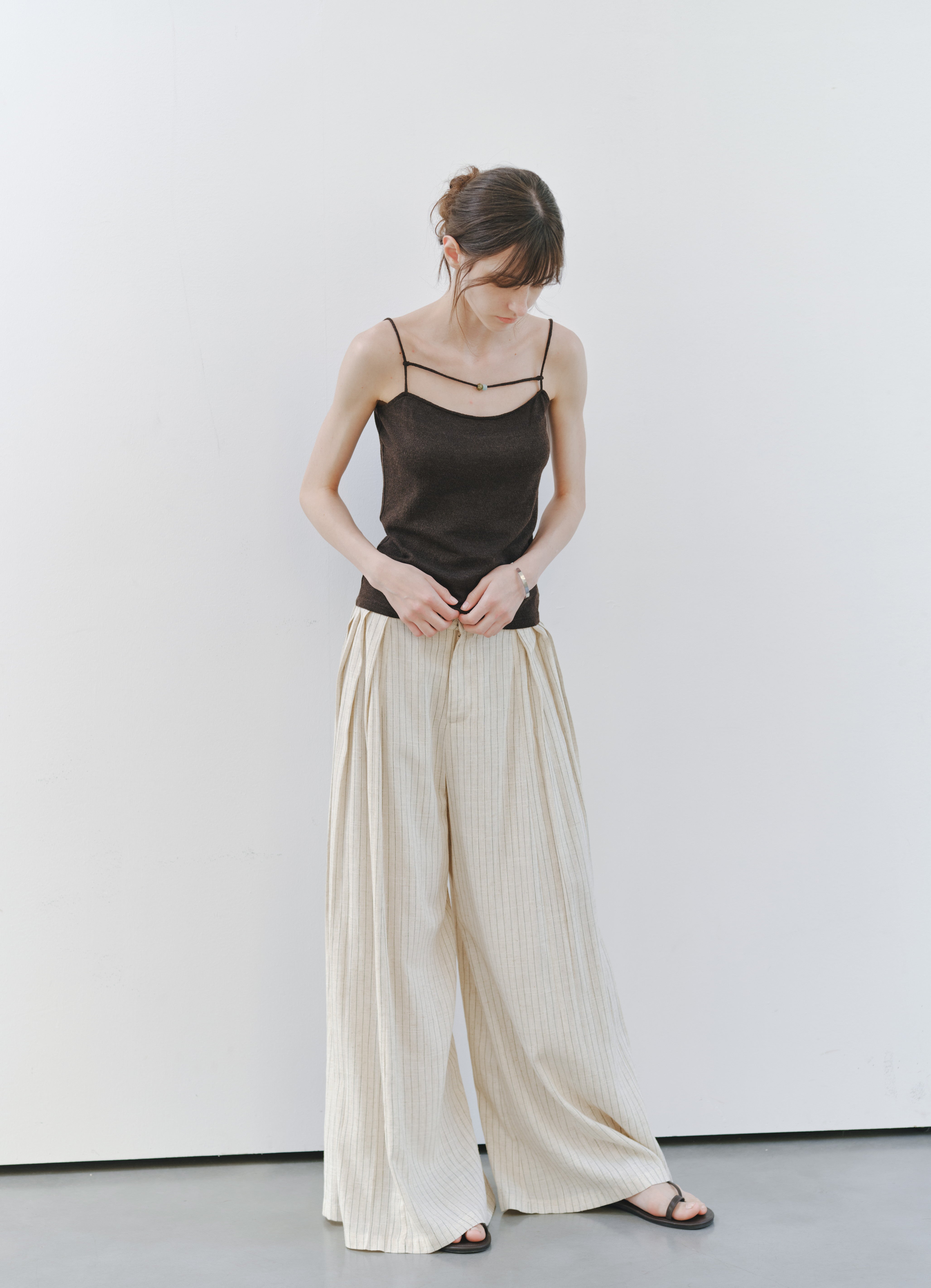 SIDE PLEAT STRIPE PANTS