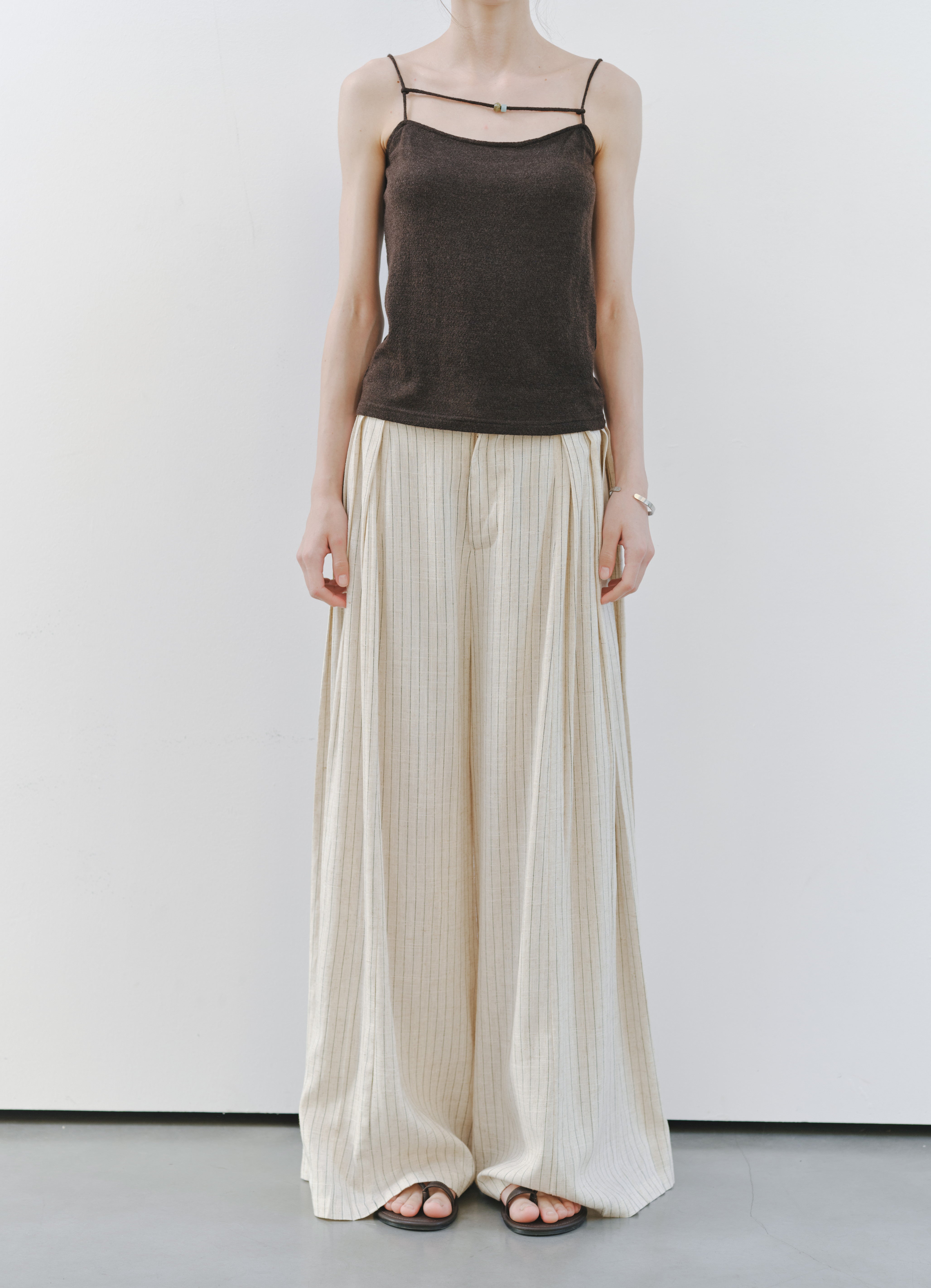 SIDE PLEAT STRIPE PANTS