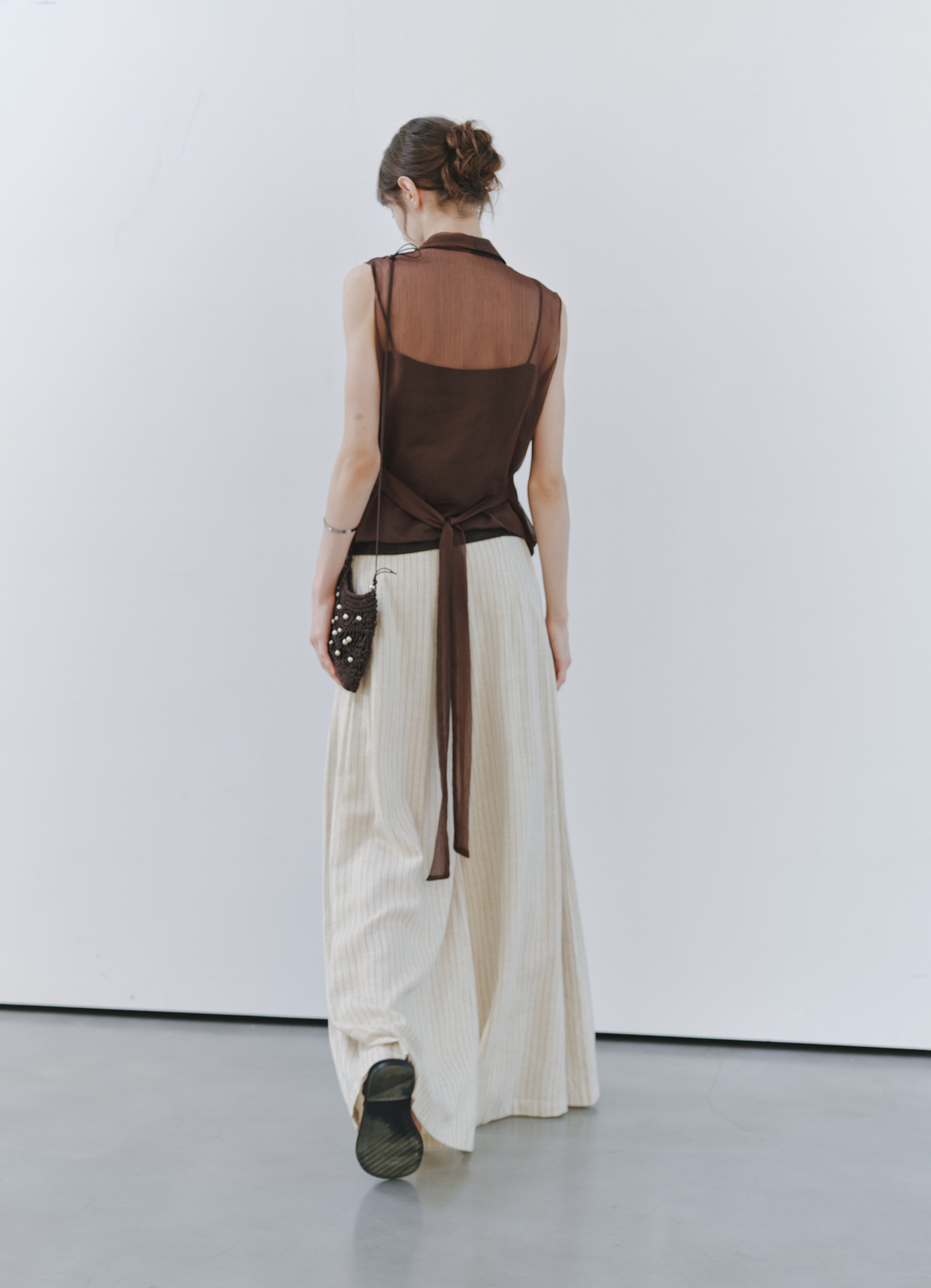 HALF SHEER CACHECOEUR BLOUSE
