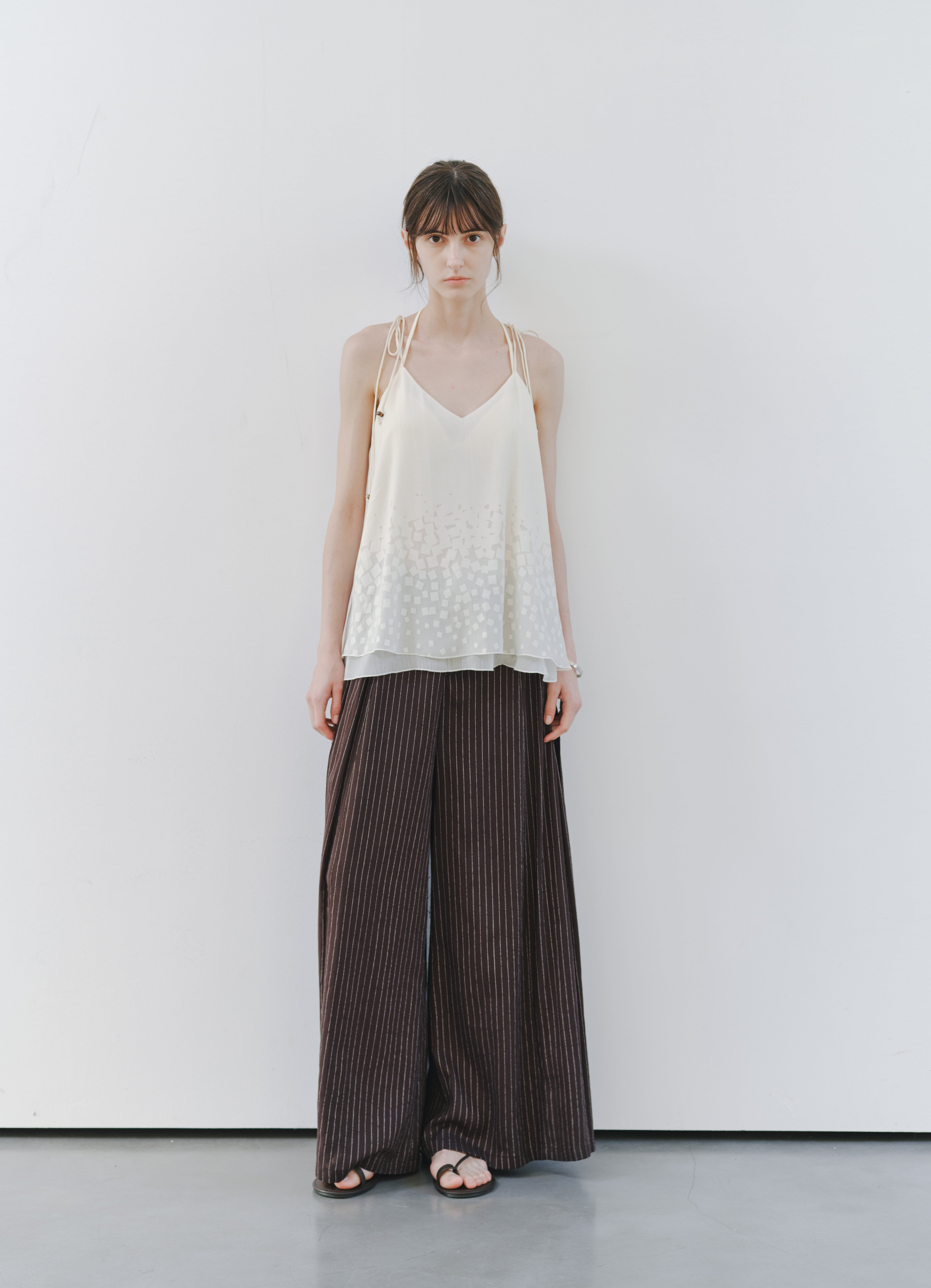 SIDE PLEAT STRIPE PANTS