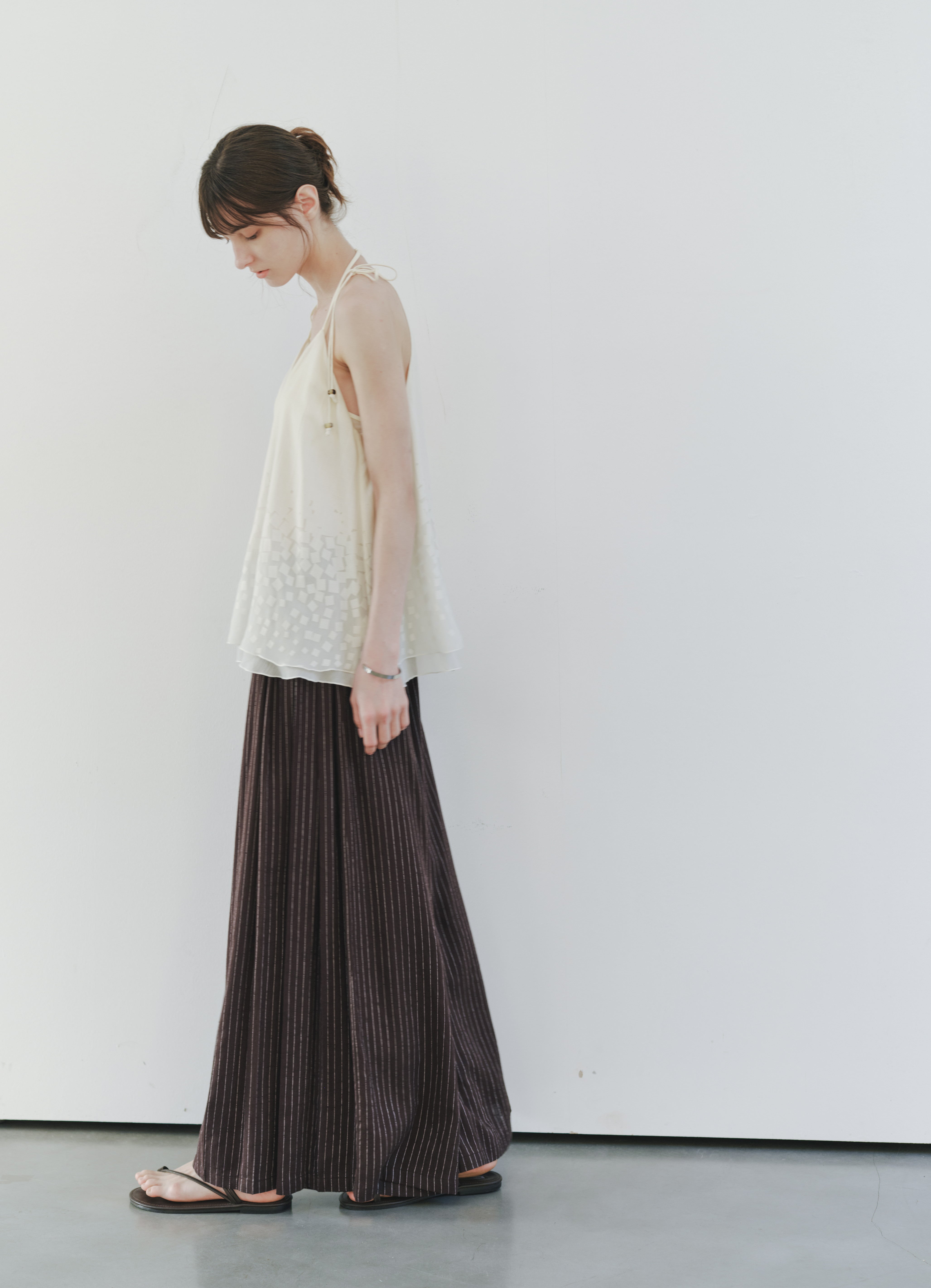 SIDE PLEAT STRIPE PANTS