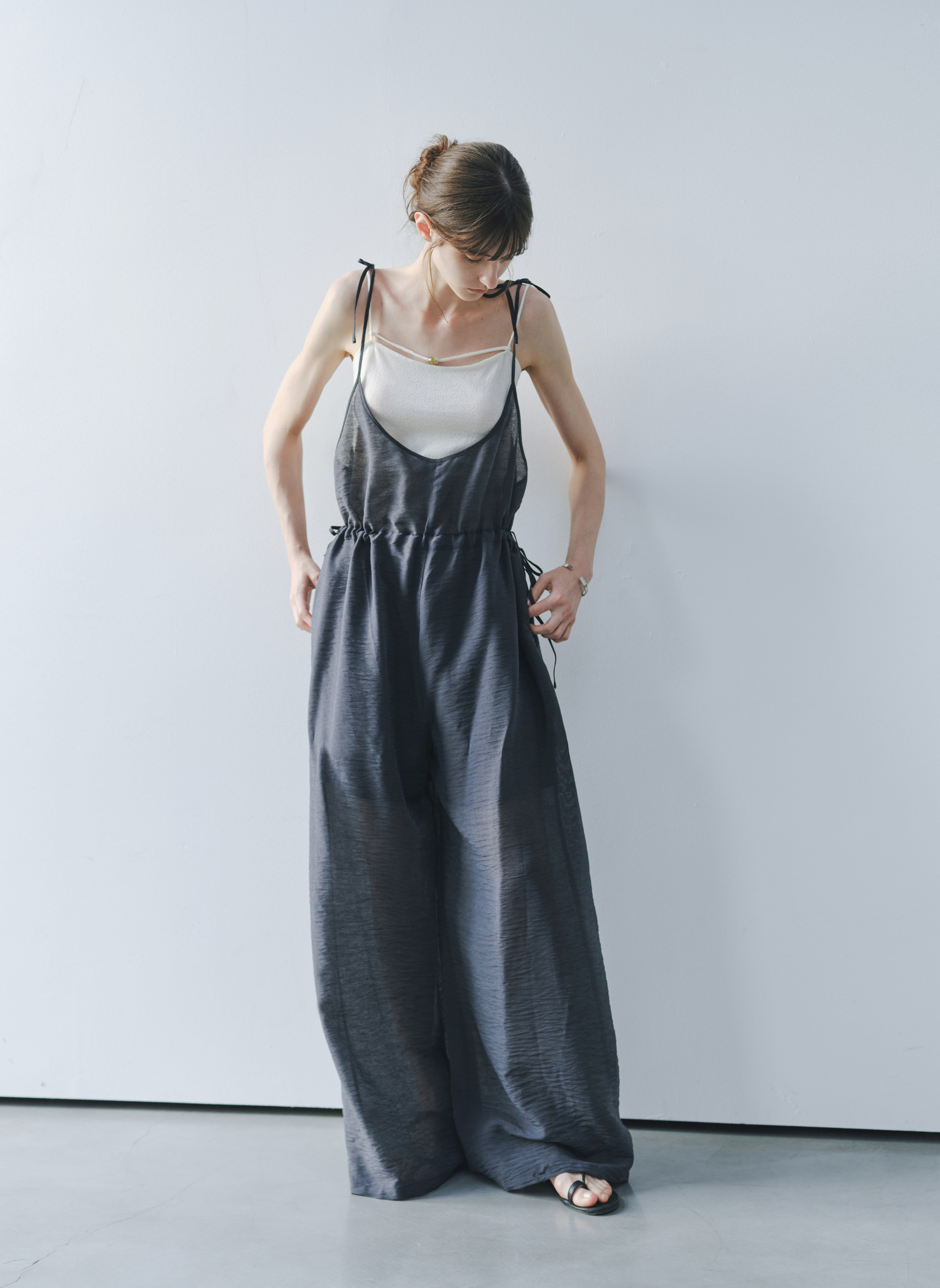2WAY HALF SHEER JUMPSUIT