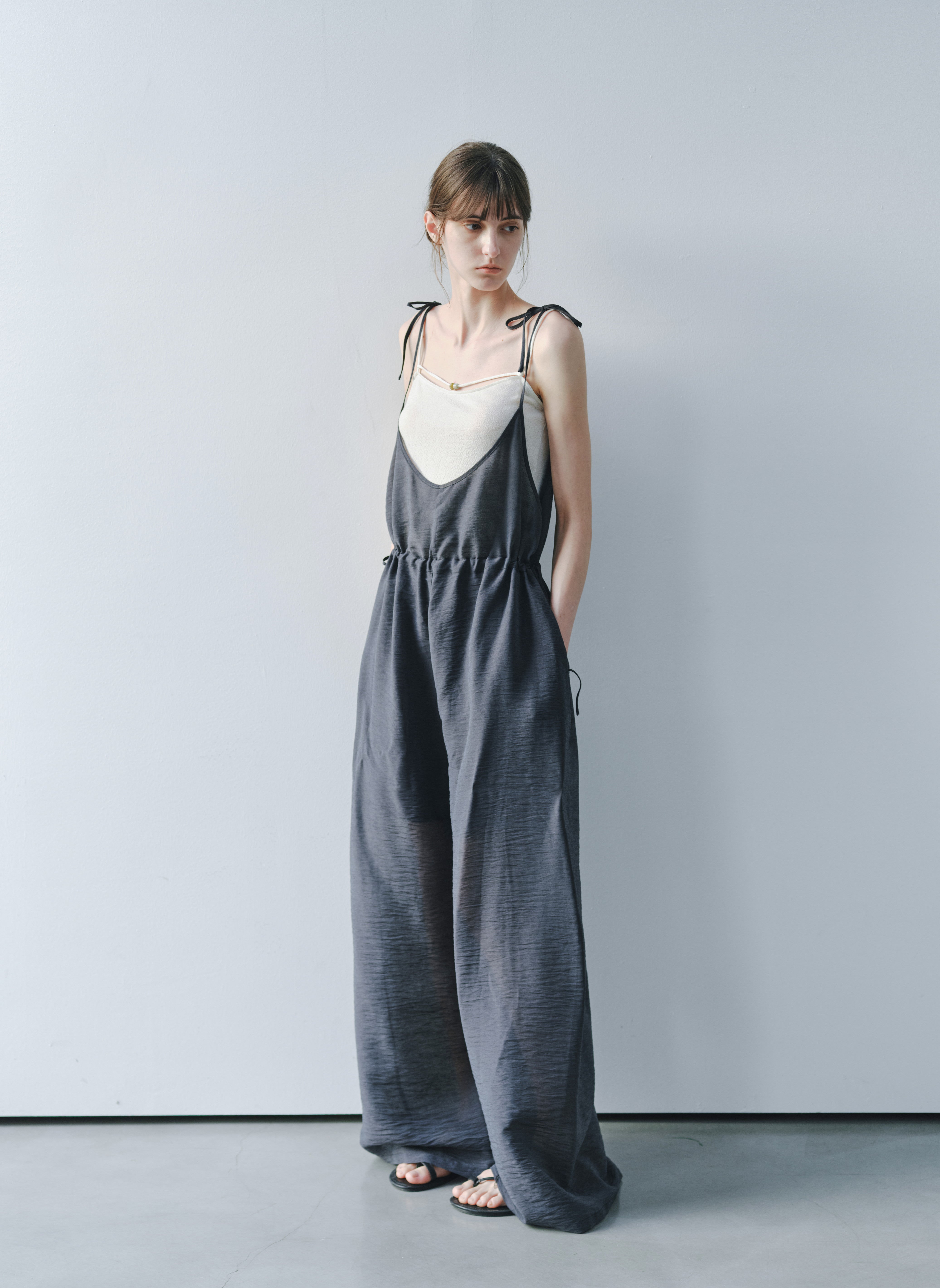 2WAY HALF SHEER JUMPSUIT