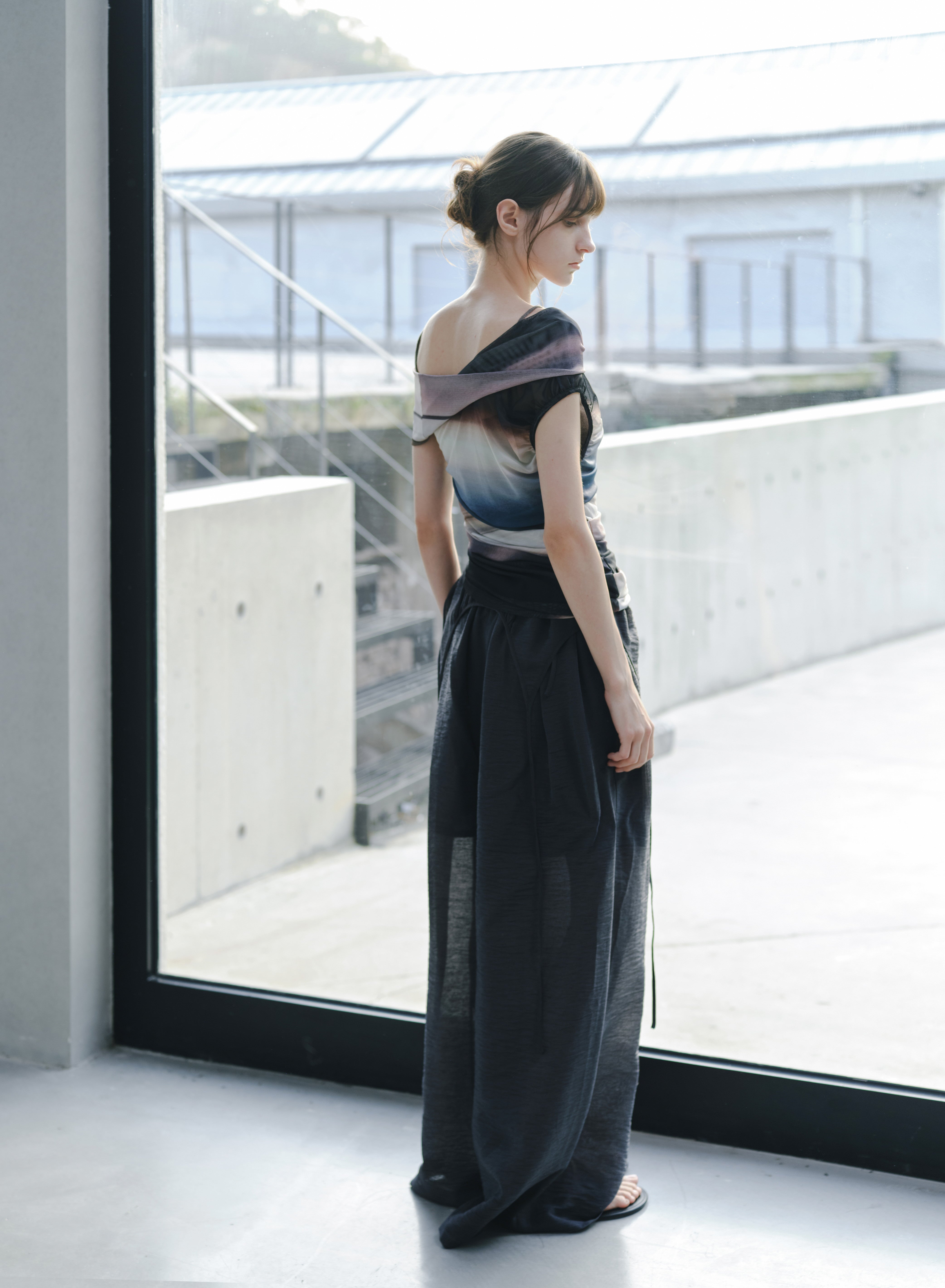 2WAY HALF SHEER JUMPSUIT