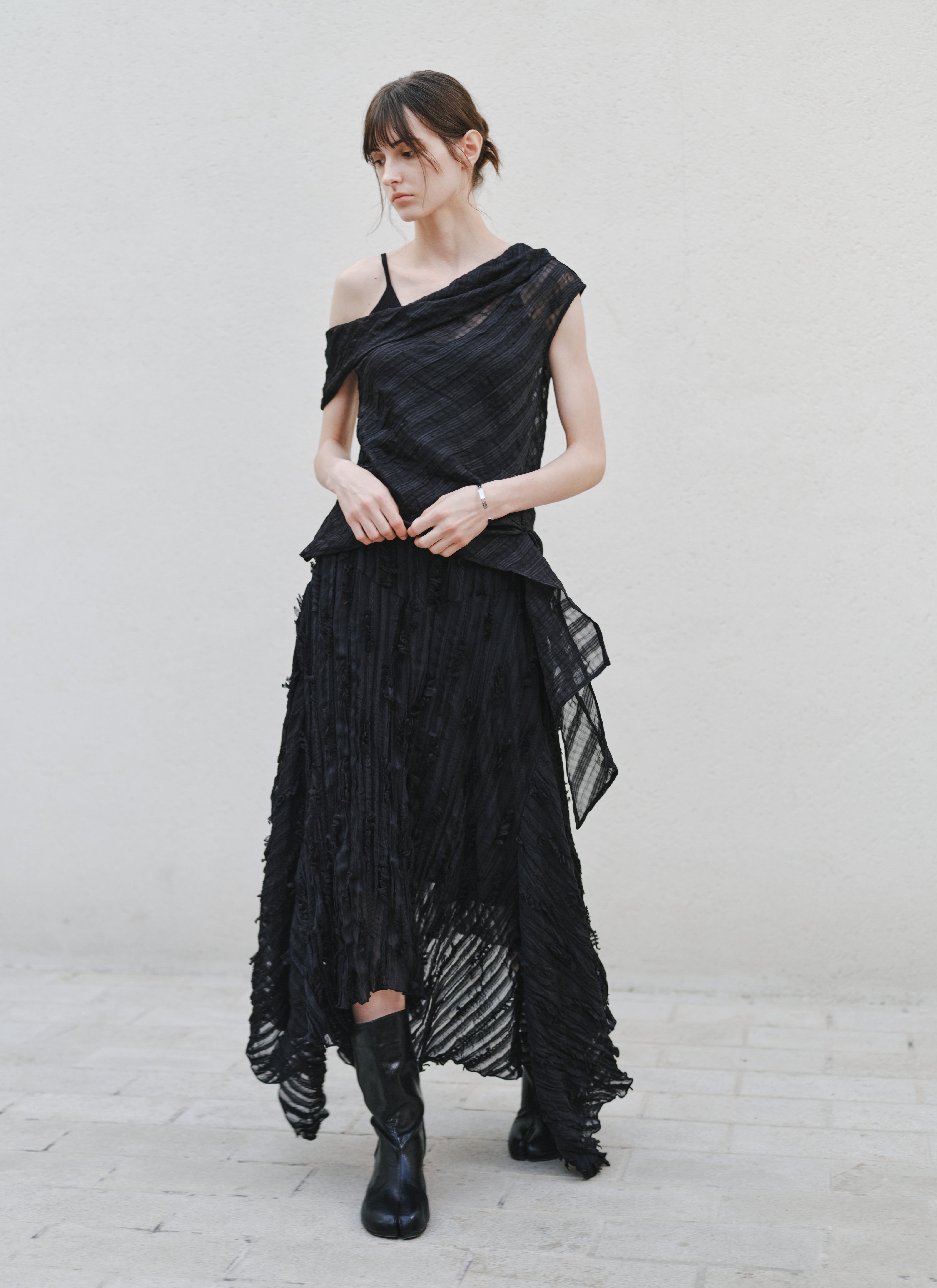 SIDE EDGE CHECK BLOUSE