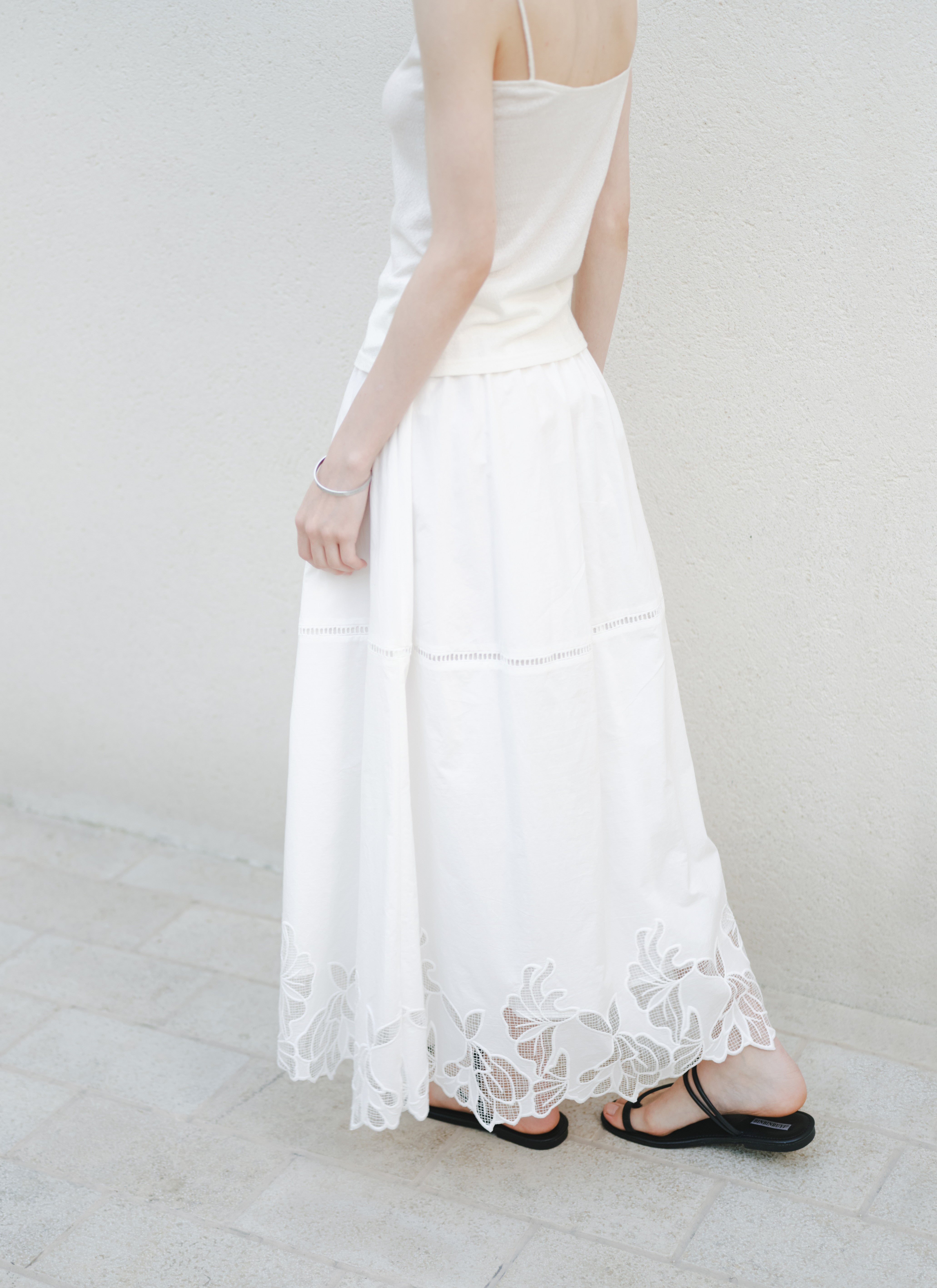 FLOWER CROCHET COTTON SKIRT