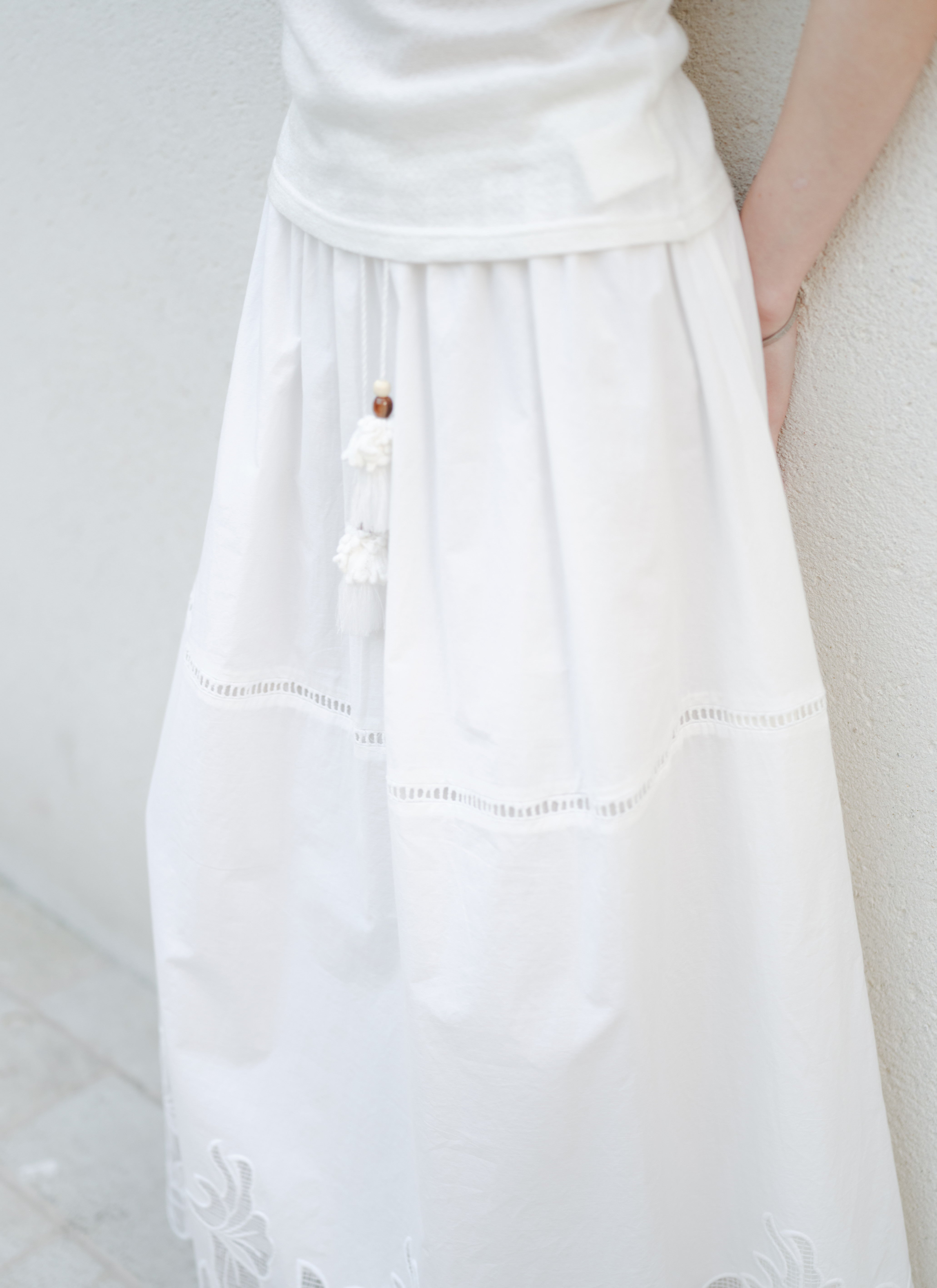 FLOWER CROCHET COTTON SKIRT
