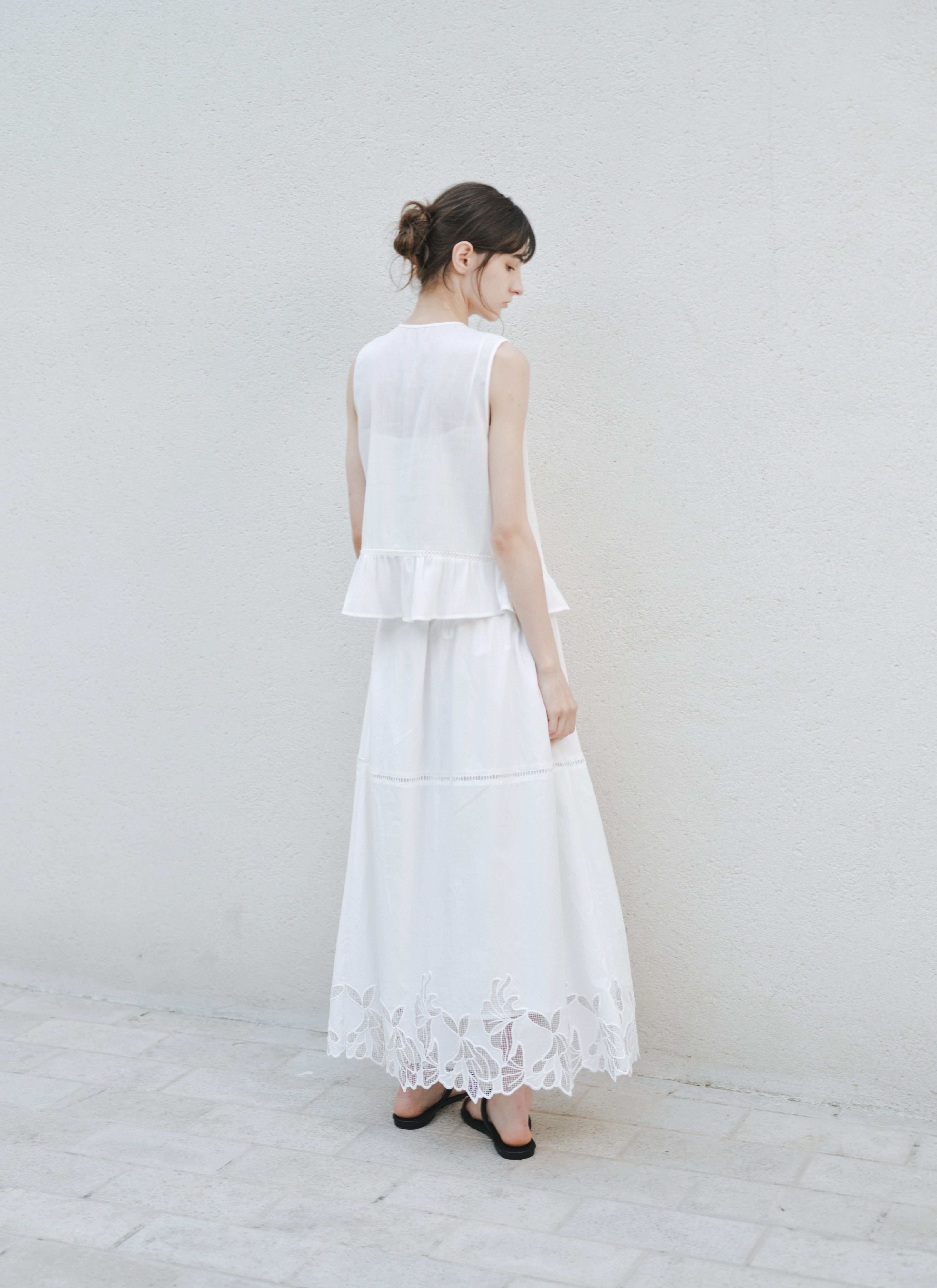 FLOWER CROCHET COTTON SKIRT
