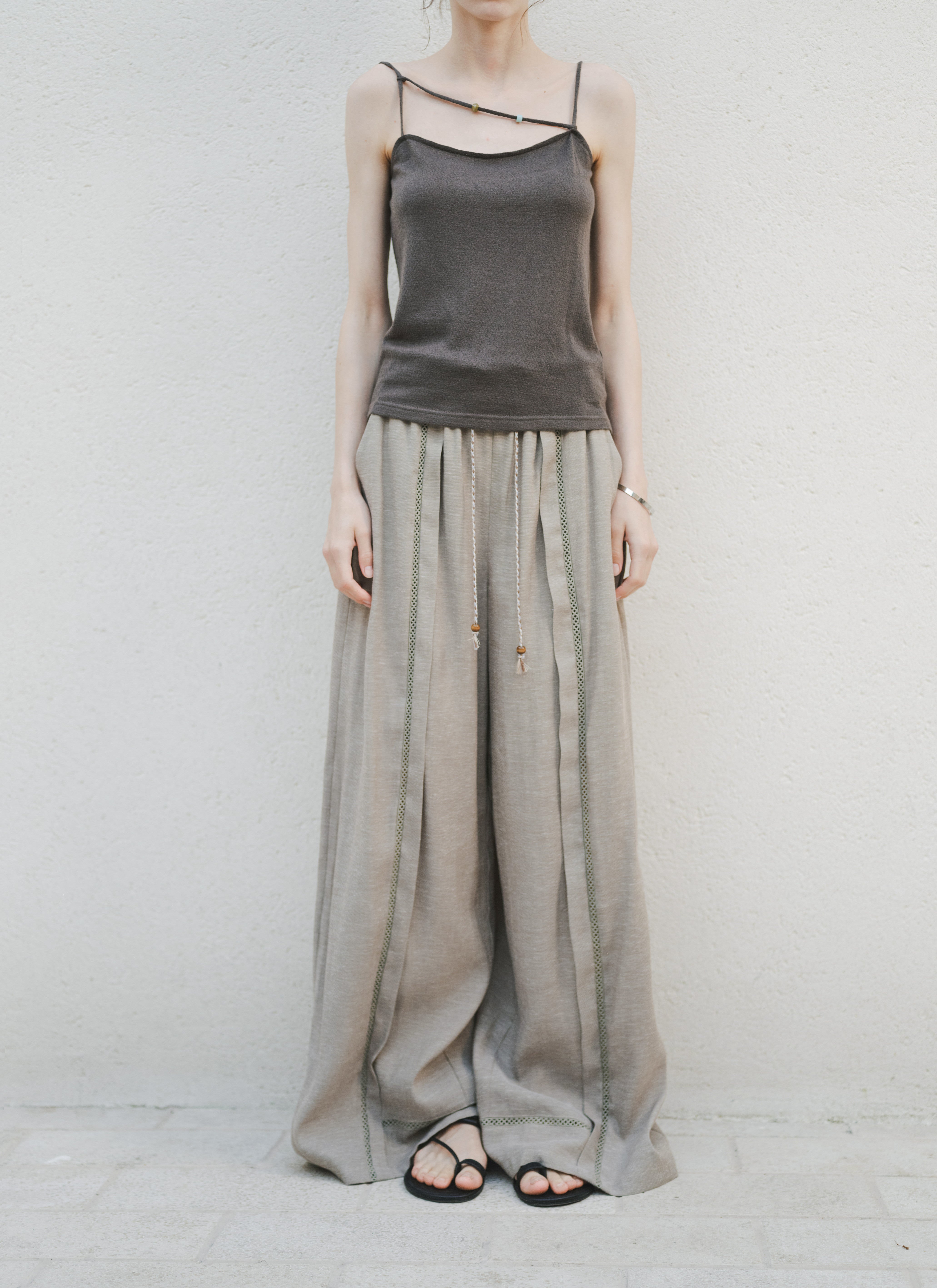 CROCHET LINE WIDE PANTS