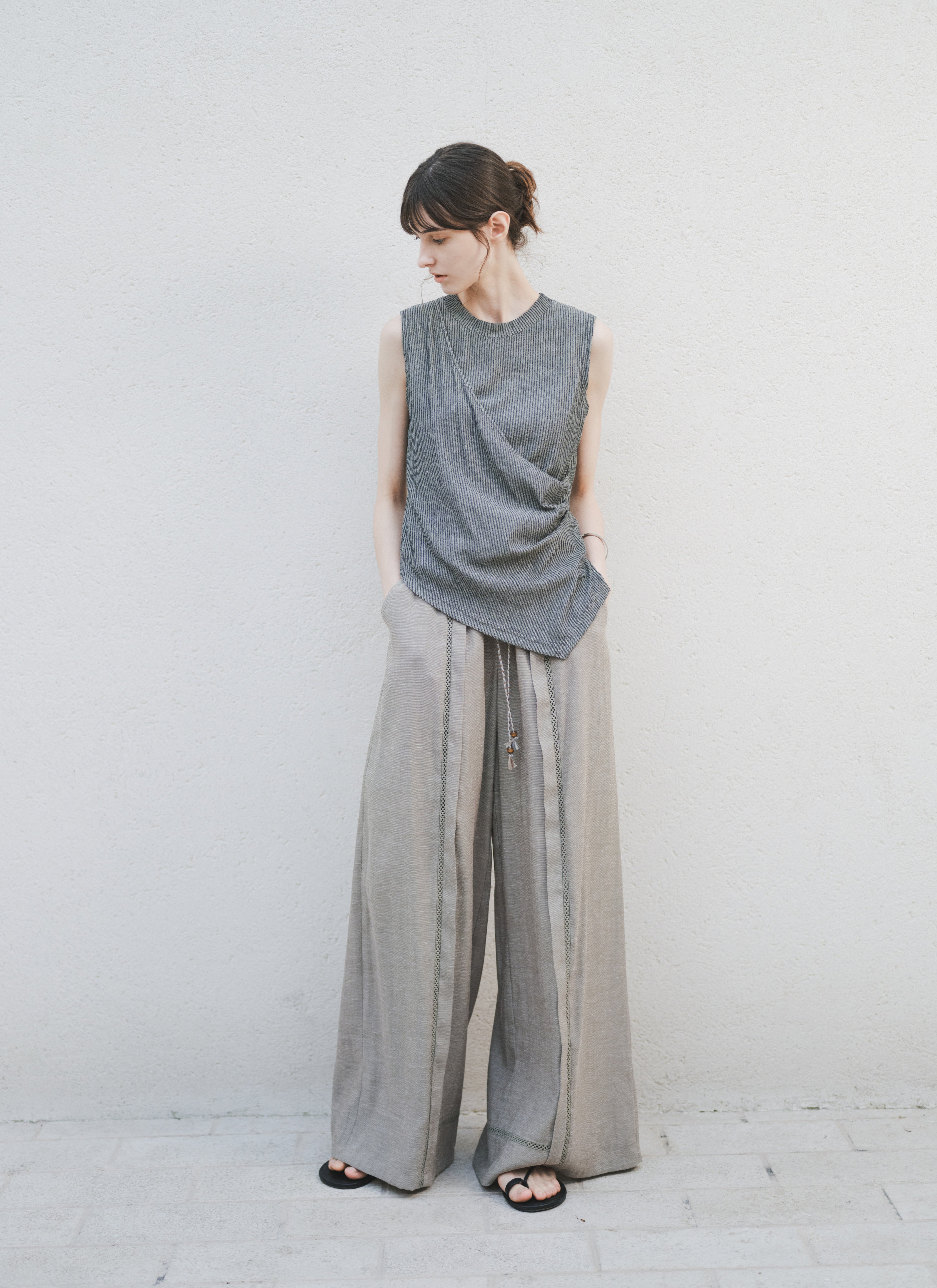 SIDE GATHER STRIPE TOP