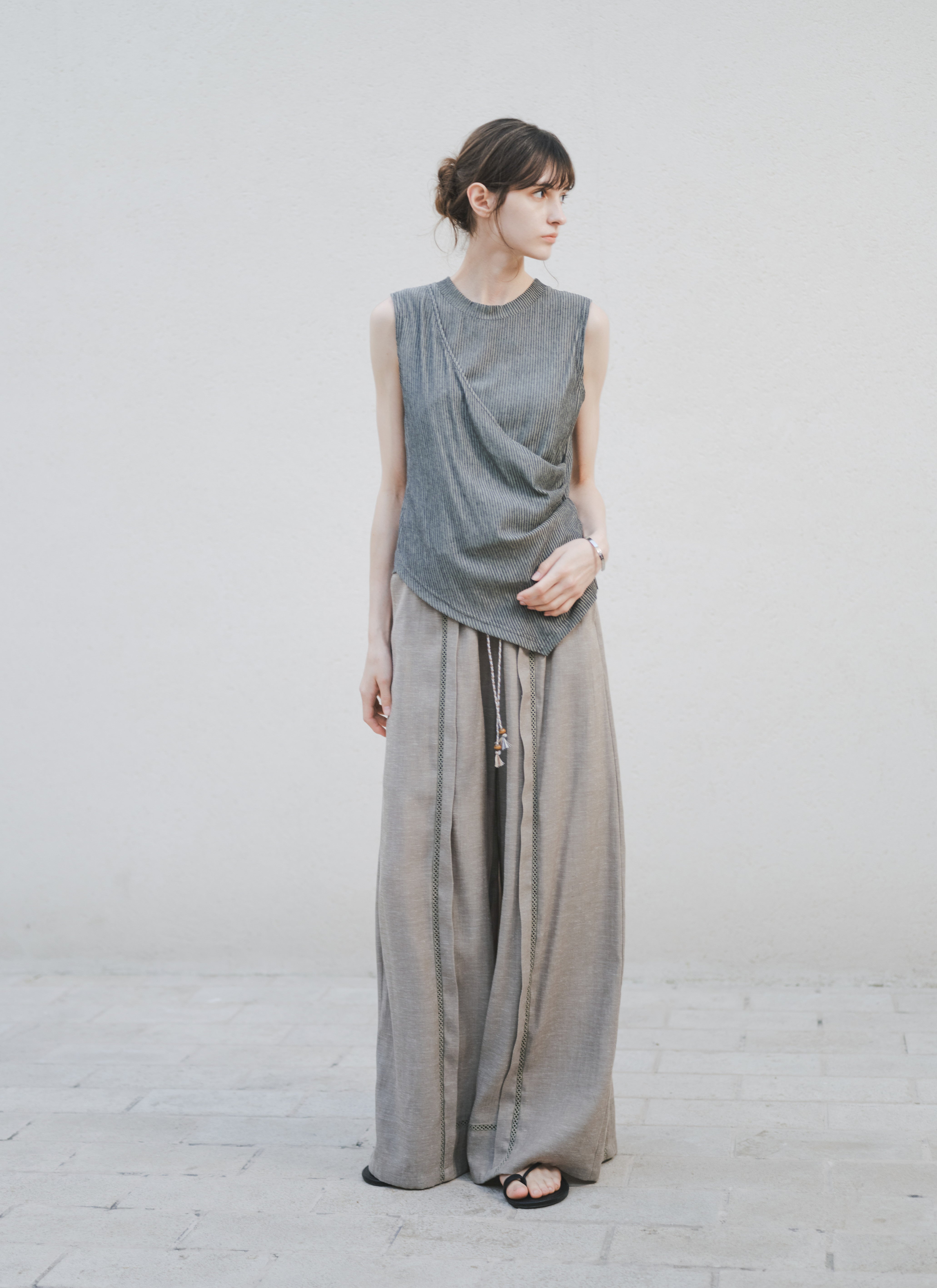 CROCHET LINE WIDE PANTS