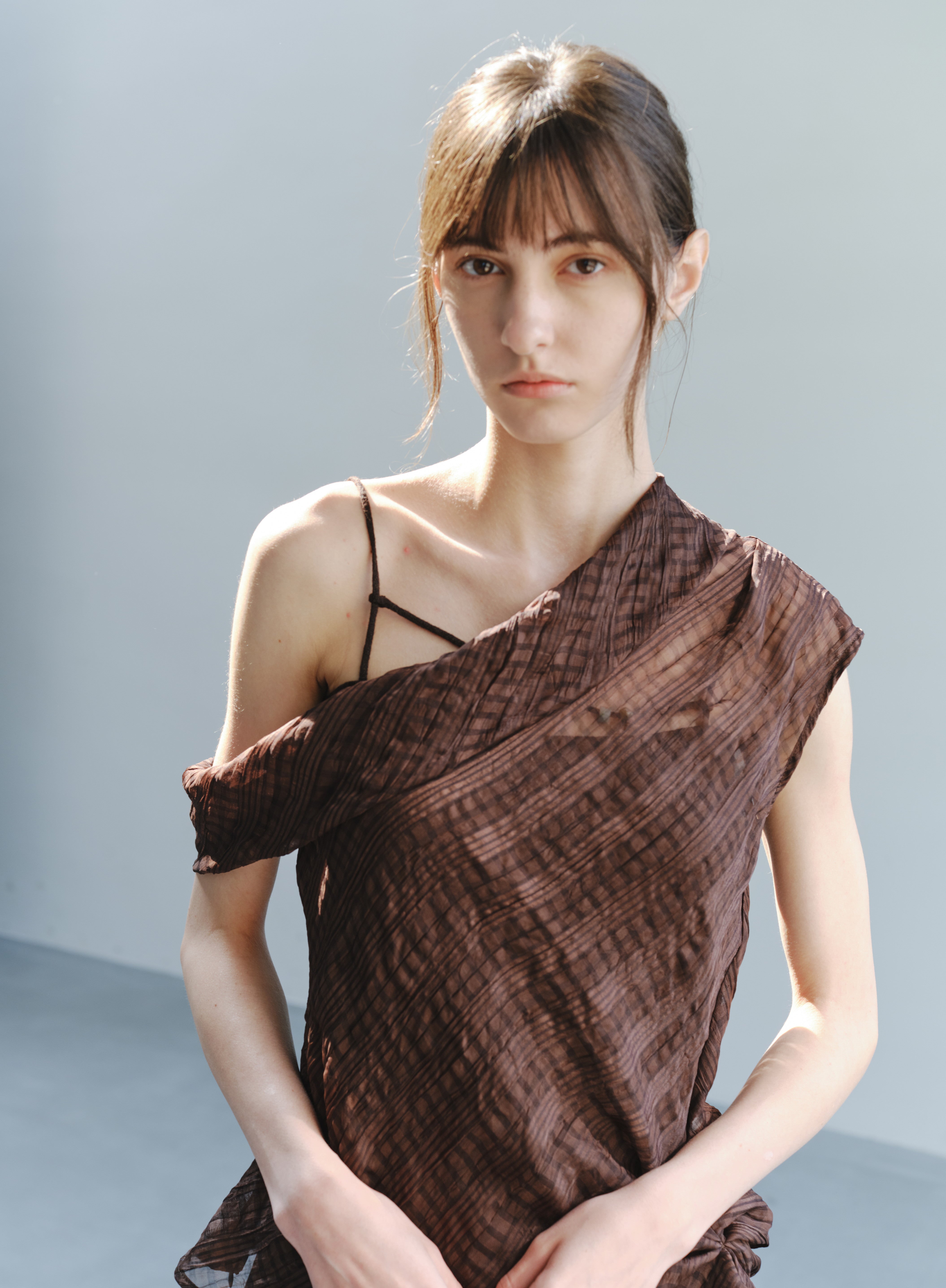 SIDE EDGE CHECK BLOUSE