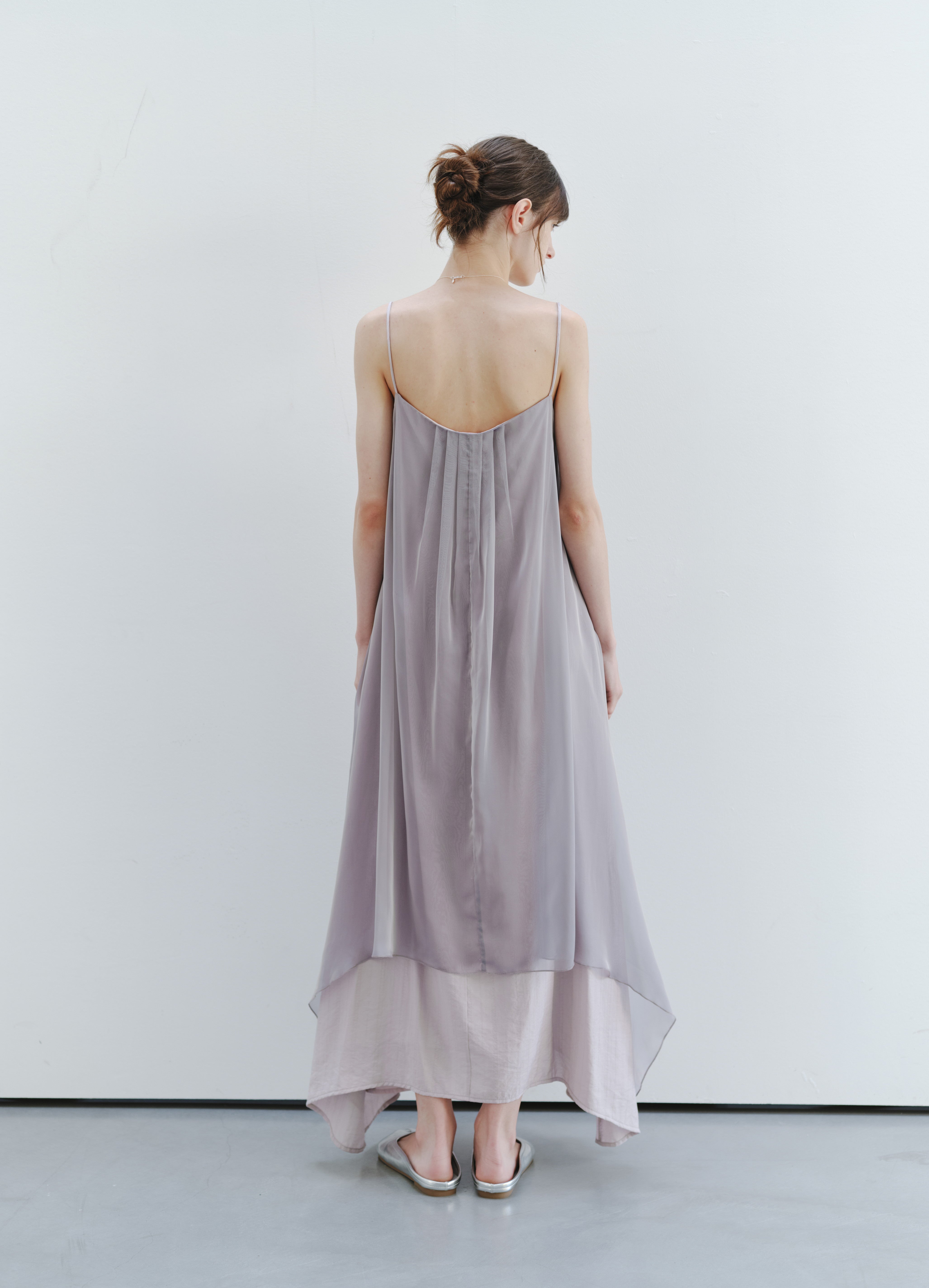 LAYERED PURPLE FLARE DRESS / レイヤードパープルフレアワンピース
