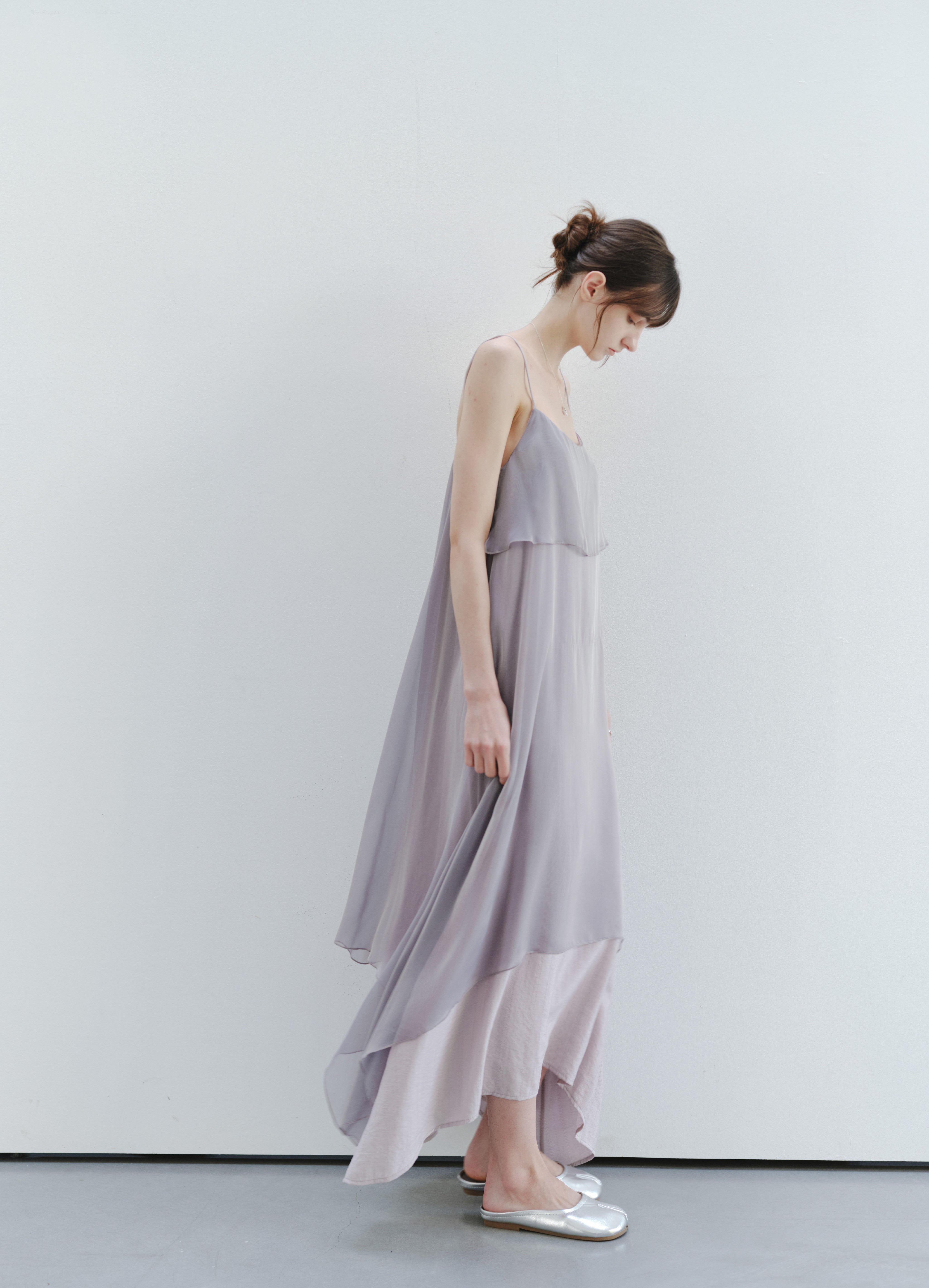LAYERED PURPLE FLARE DRESS