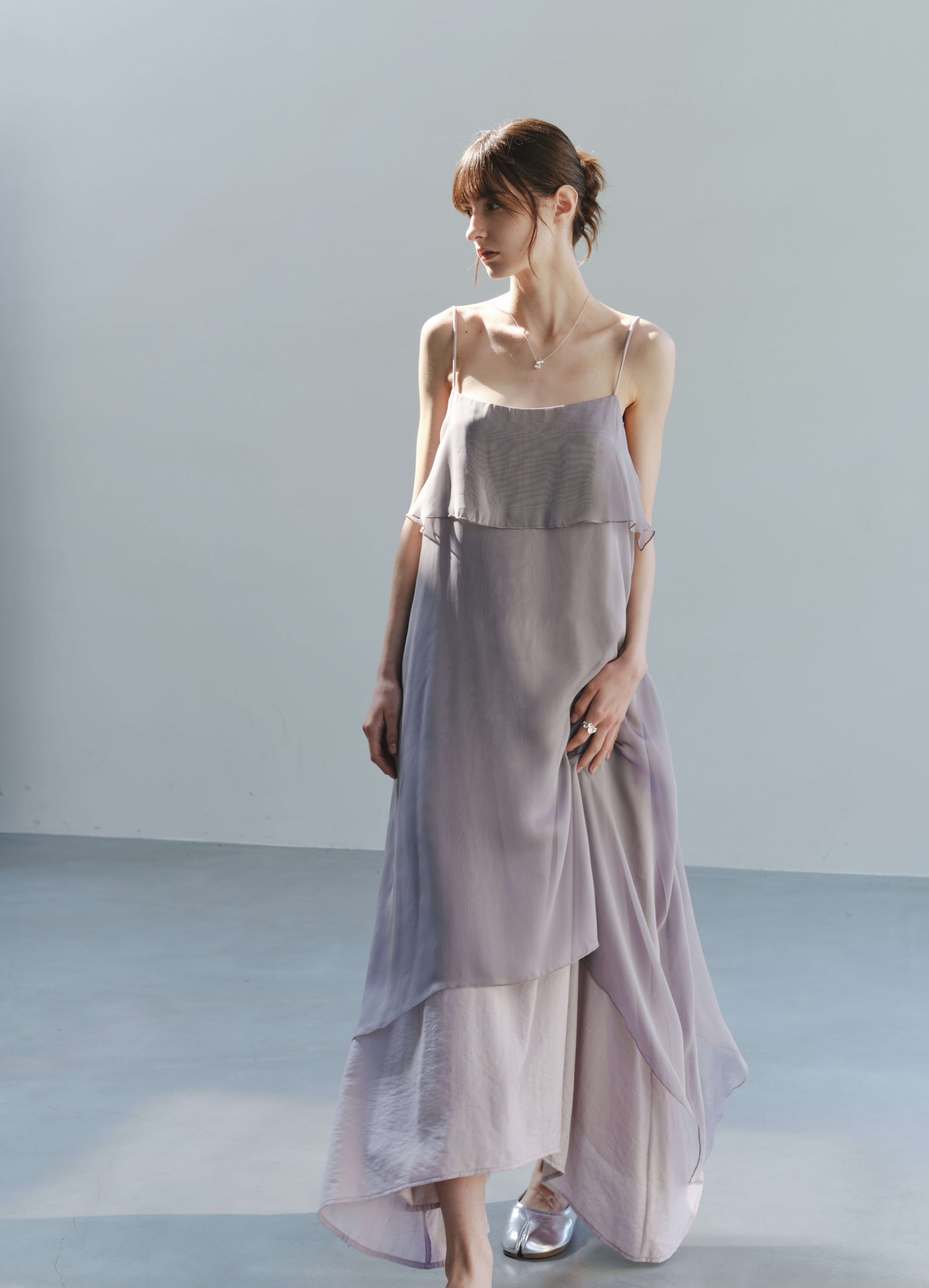 LAYERED PURPLE FLARE DRESS