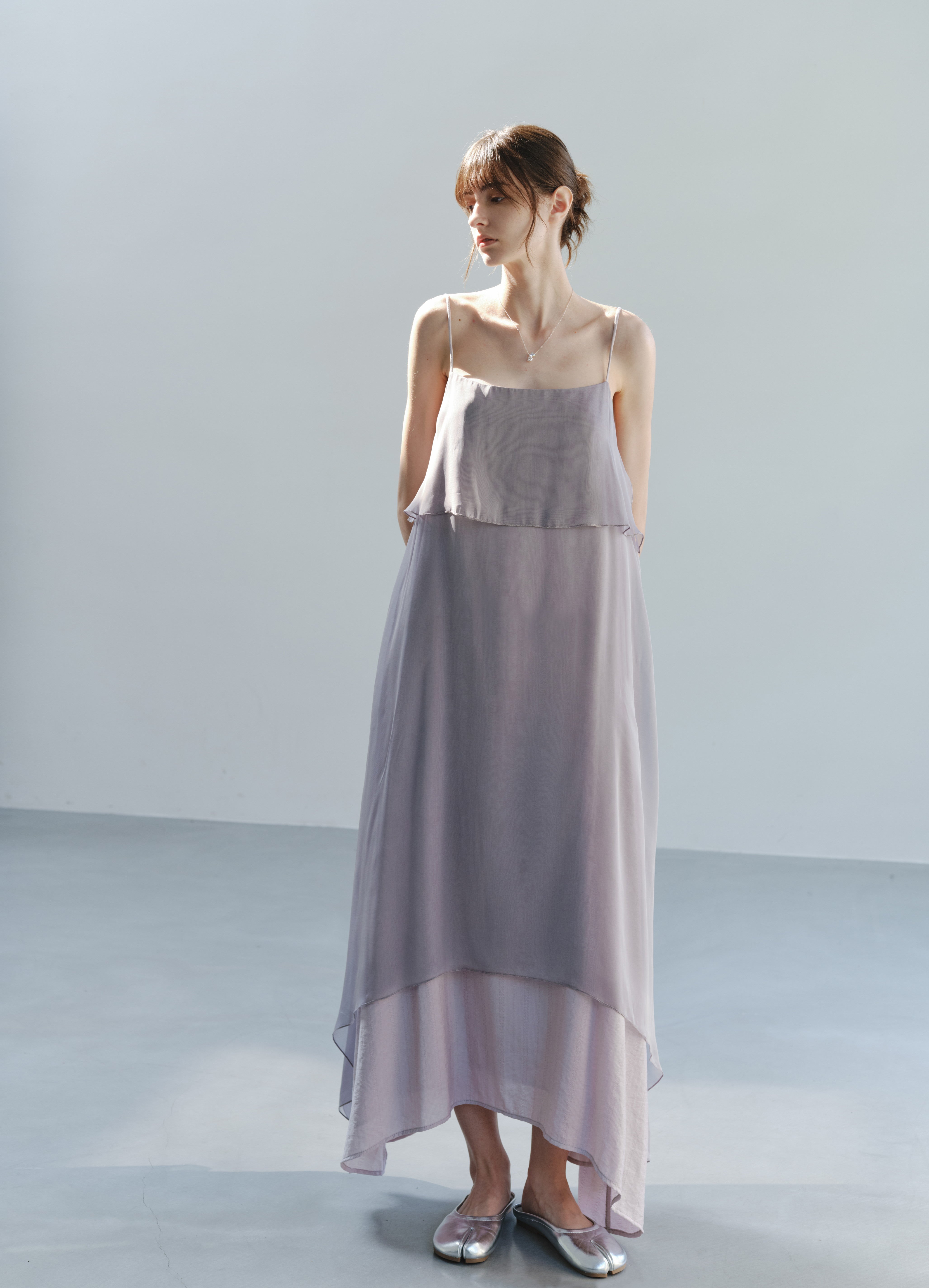 LAYERED PURPLE FLARE DRESS