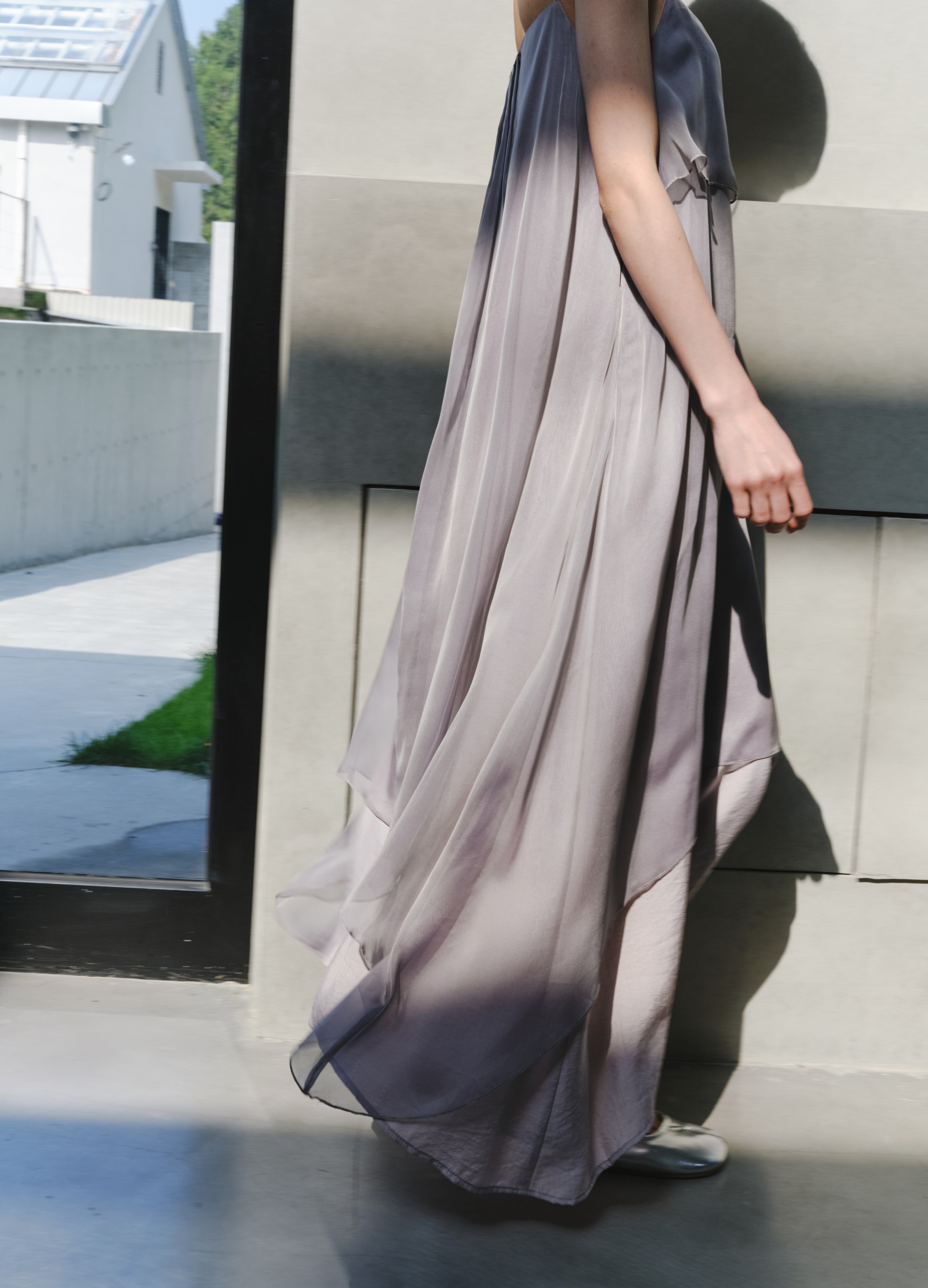 LAYERED PURPLE FLARE DRESS