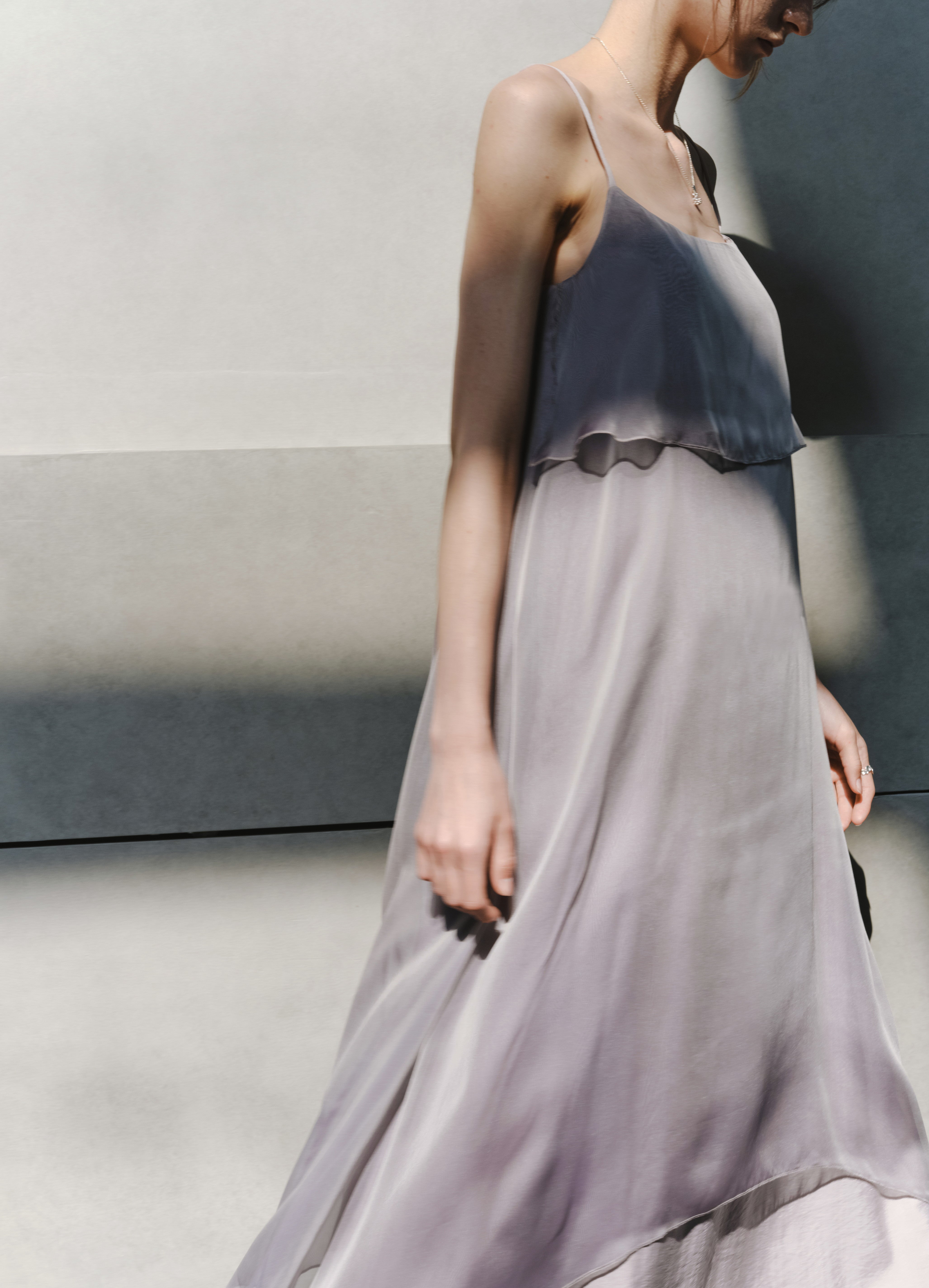 LAYERED PURPLE FLARE DRESS / レイヤードパープルフレアワンピース