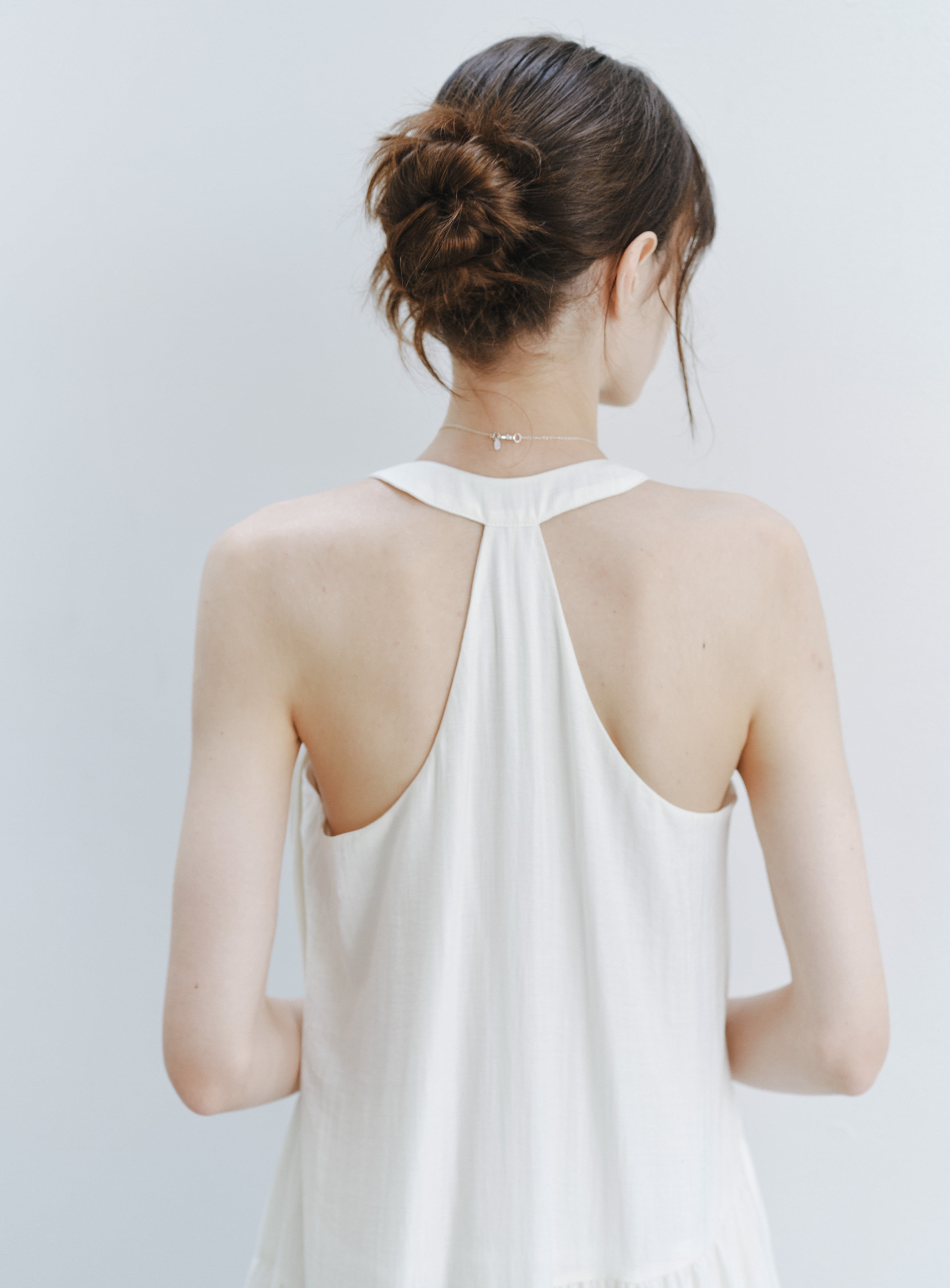 SOFT PLEAT HALTER DRESS