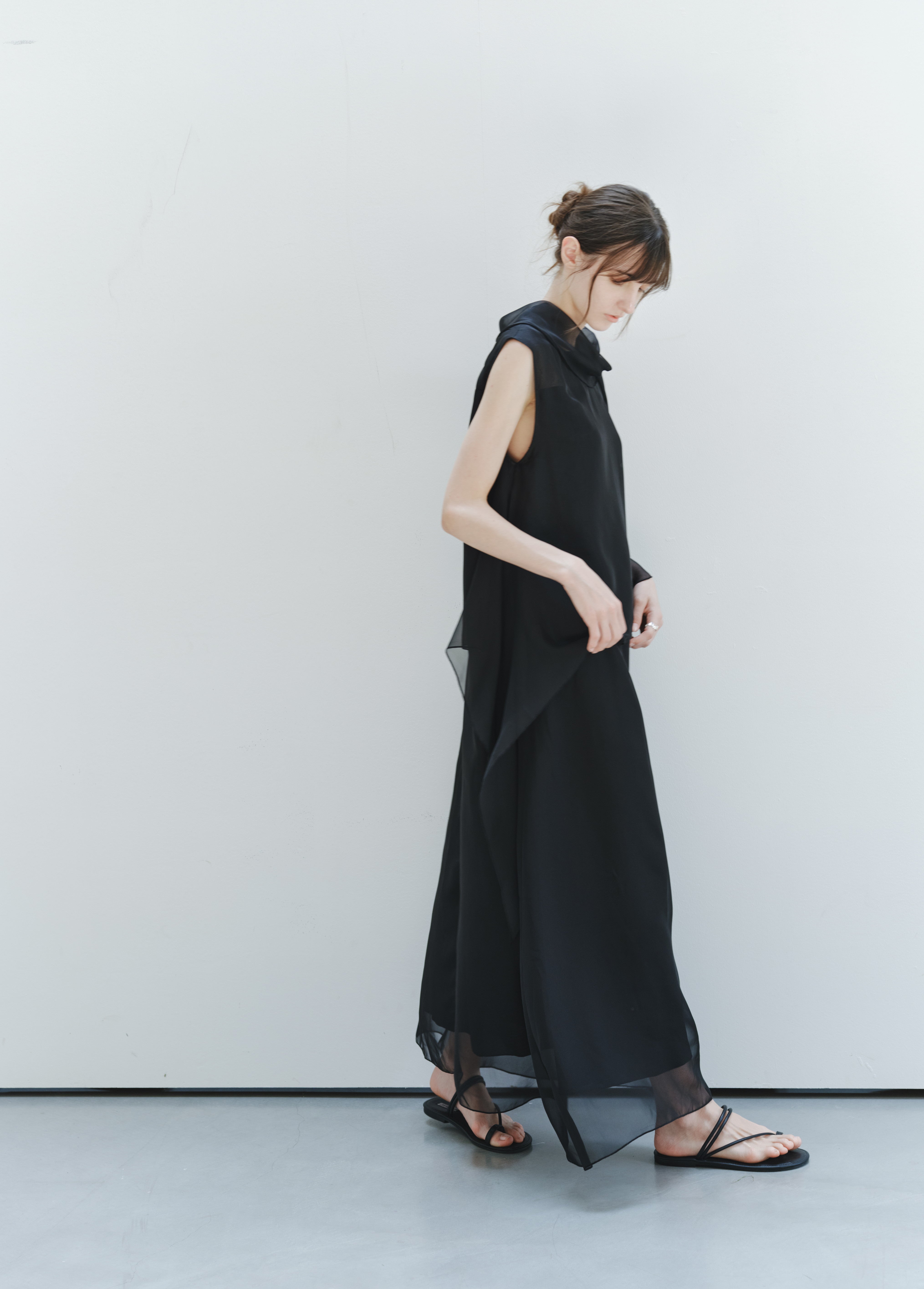 SHEER VEIL LAYERED DRESS