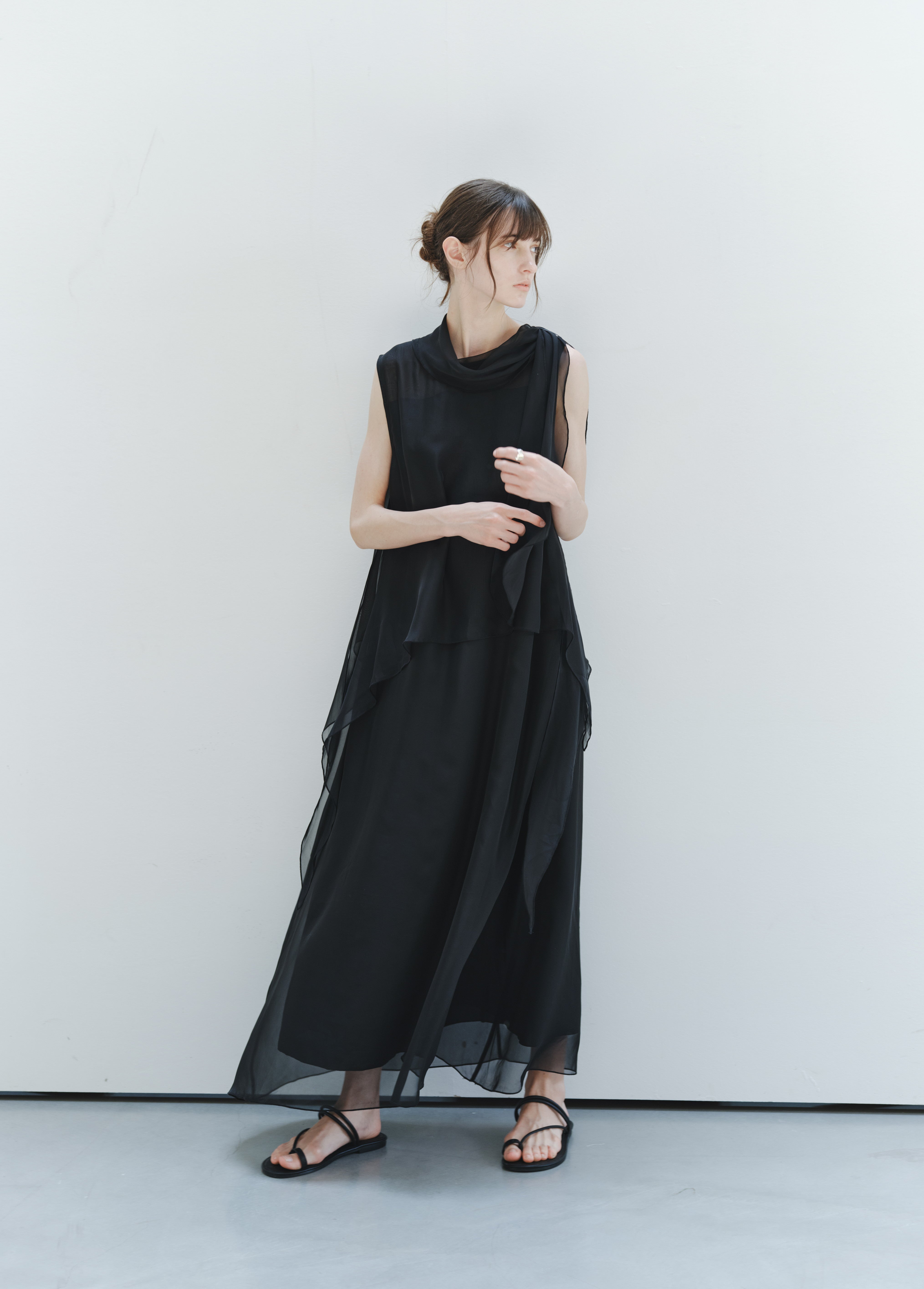 SHEER VEIL LAYERED DRESS