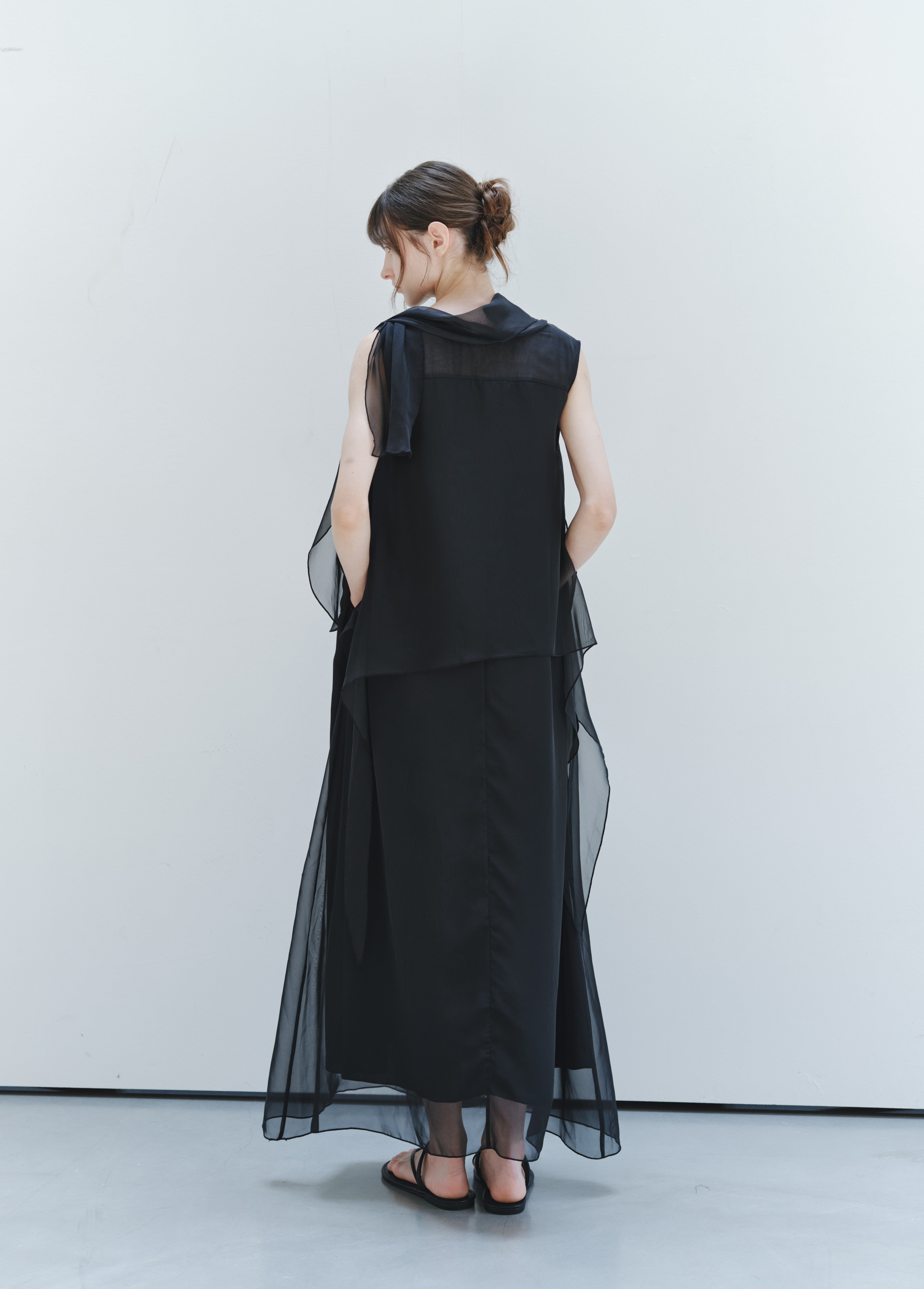 SHEER VEIL LAYERED DRESS