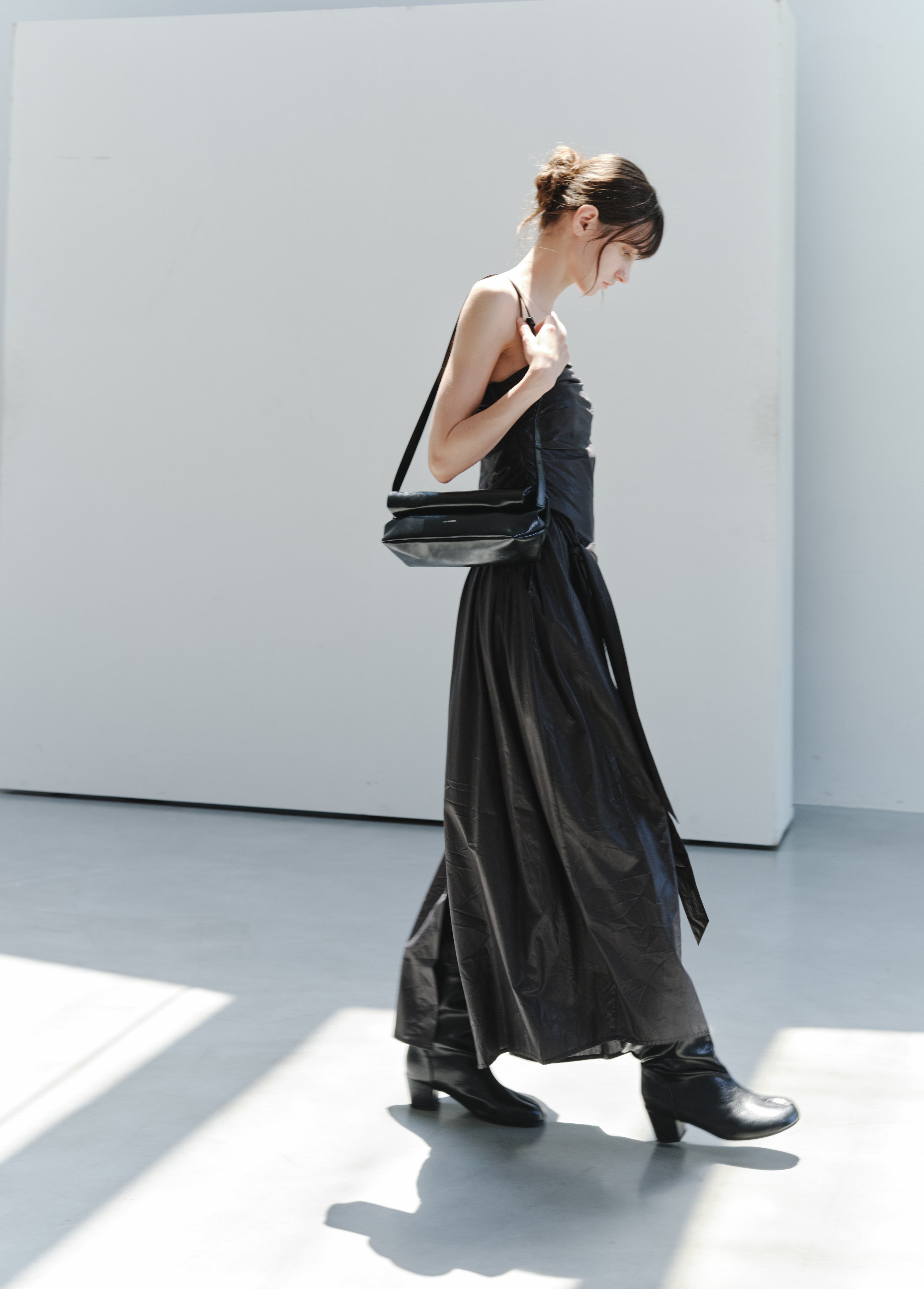 GATHER FIT GLOSS DRESS