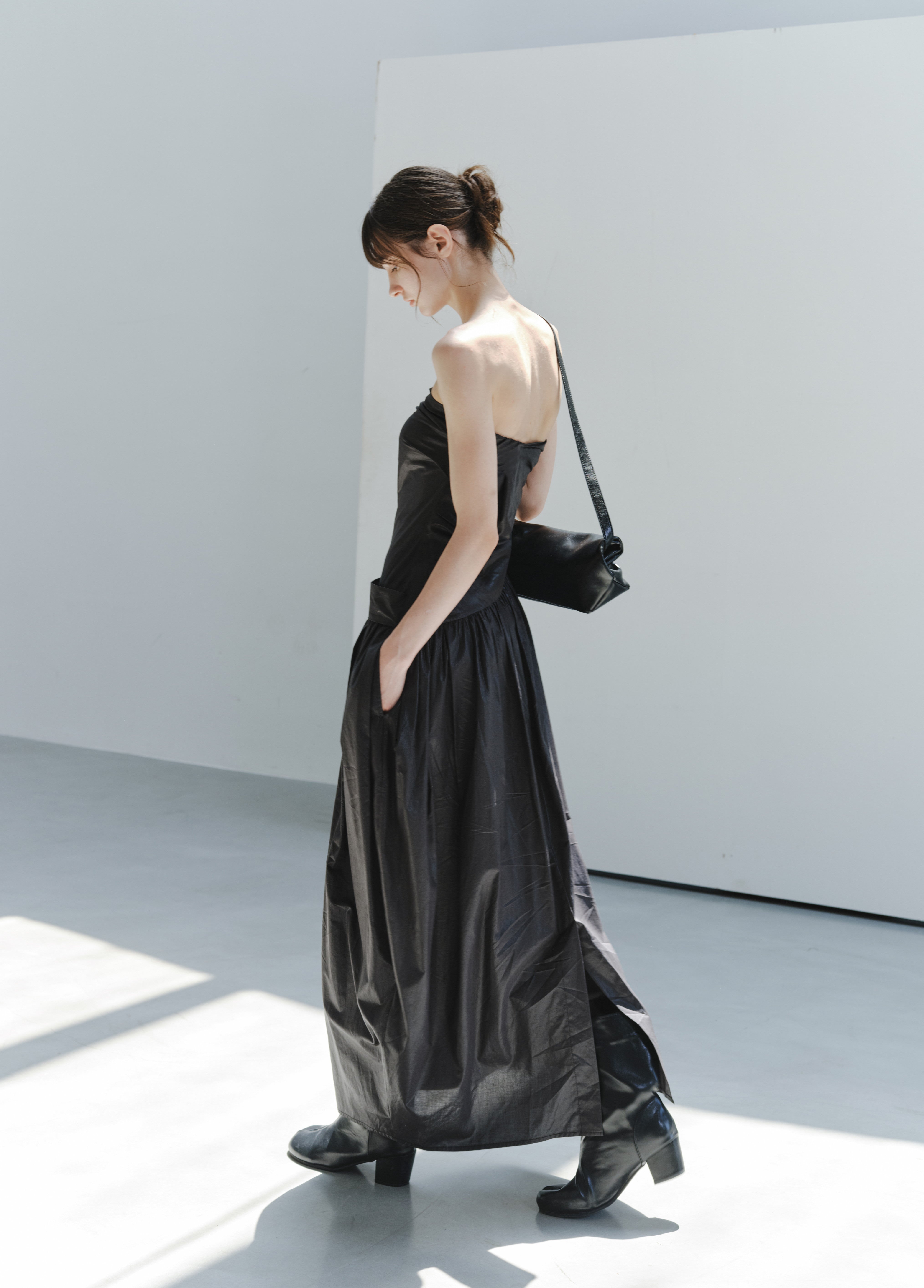 GATHER FIT GLOSS DRESS