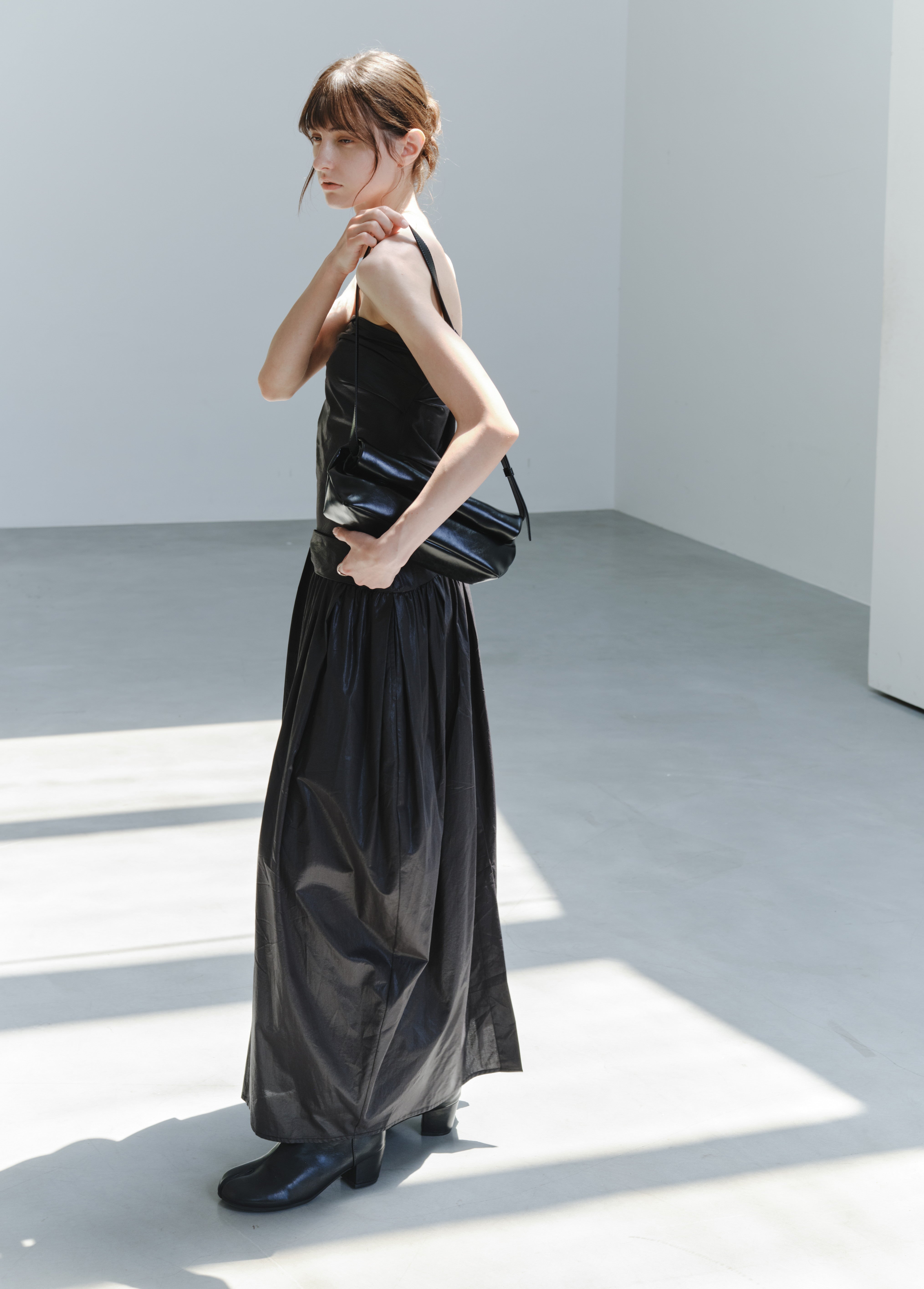 GATHER FIT GLOSS DRESS