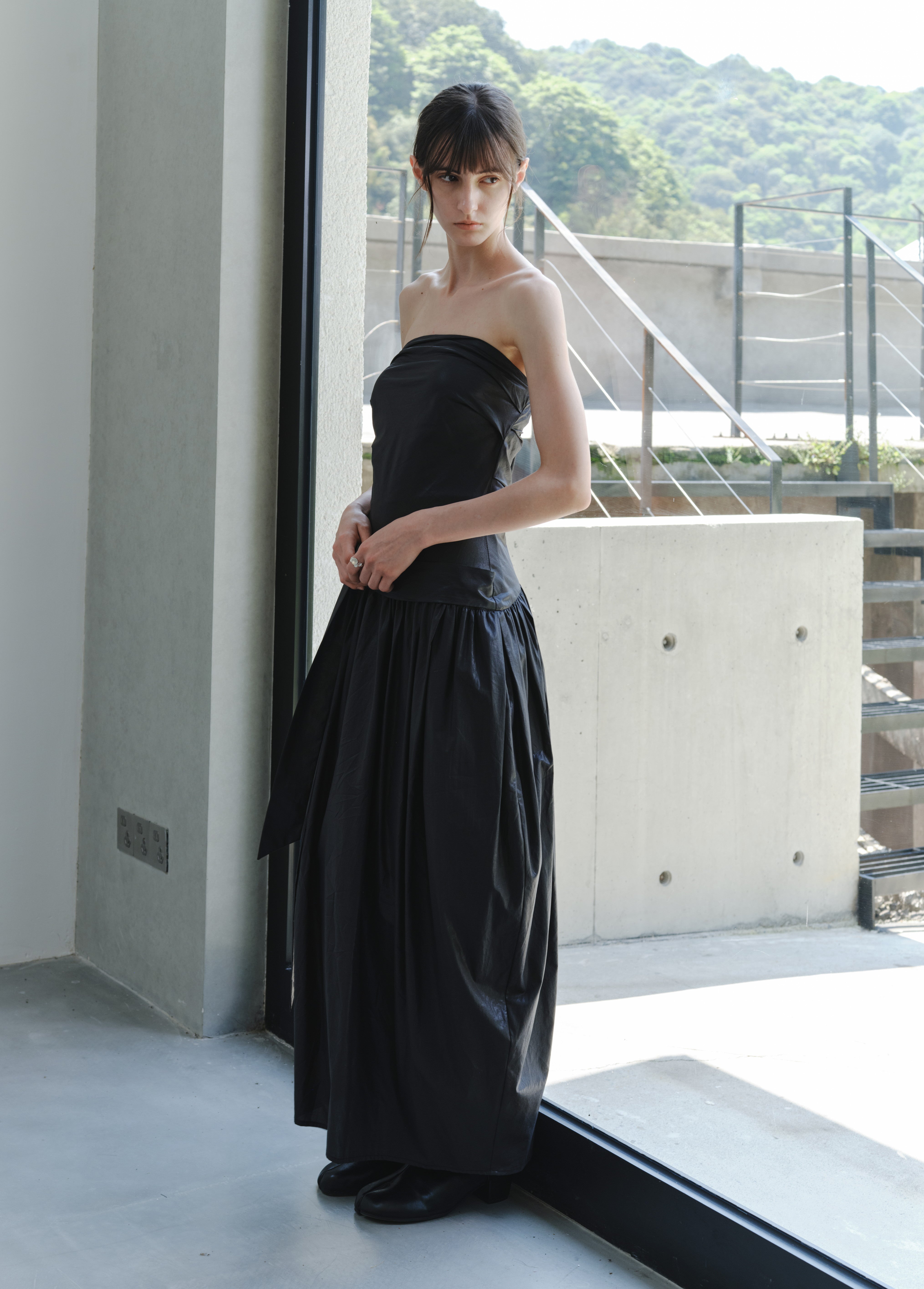 GATHER FIT GLOSS DRESS