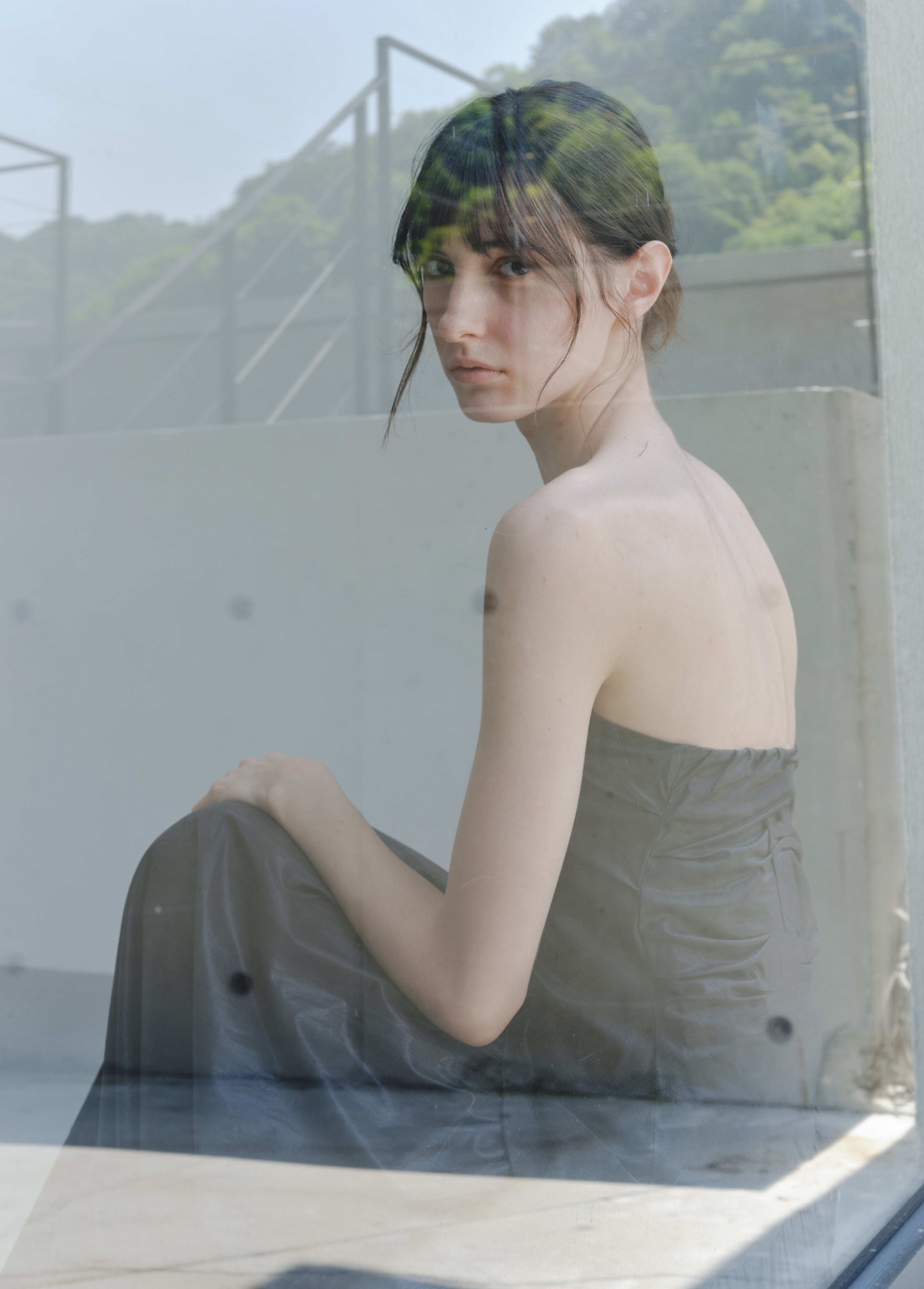 GATHER FIT GLOSS DRESS