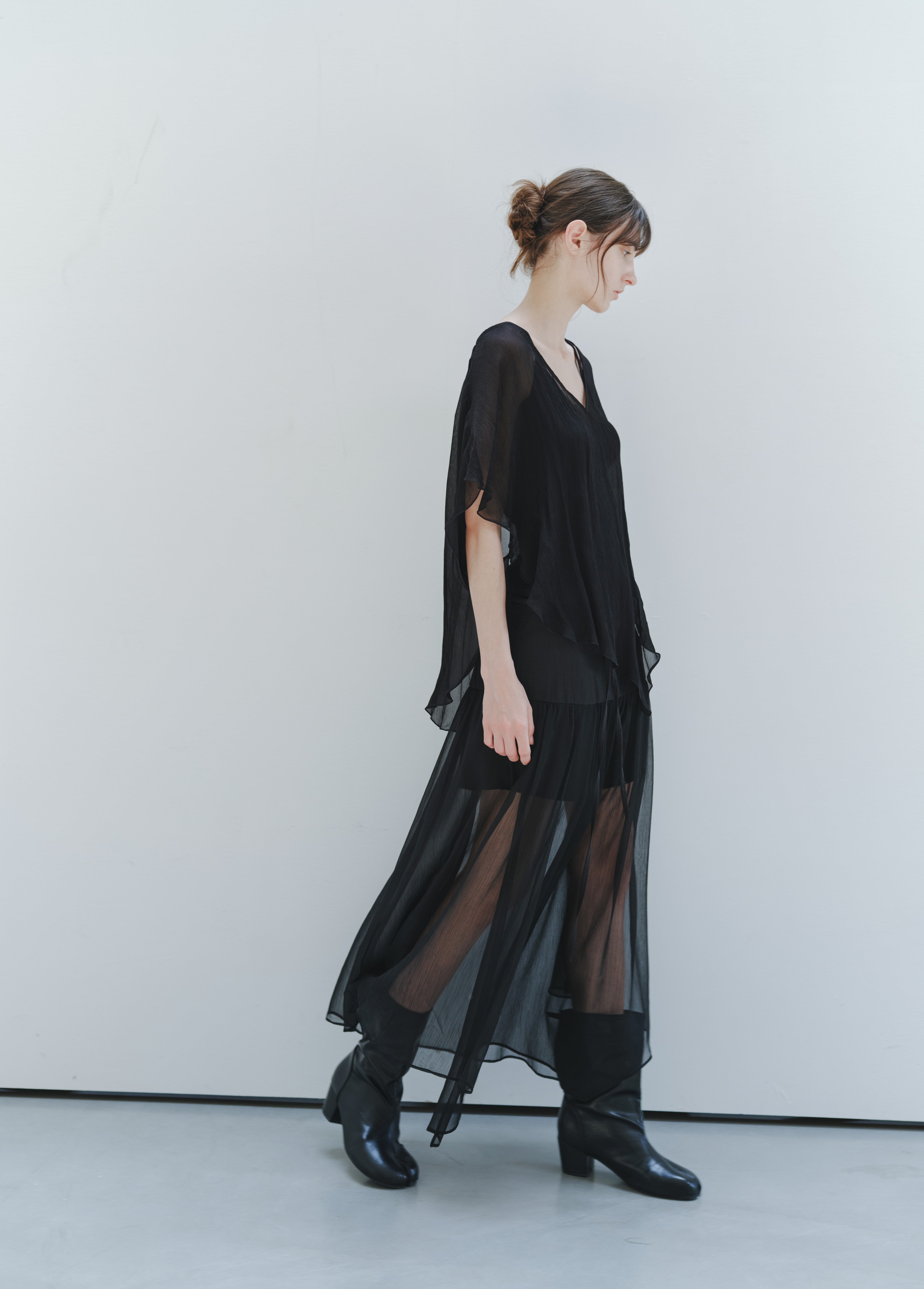SHEER TULLE PLEAT SKIRT