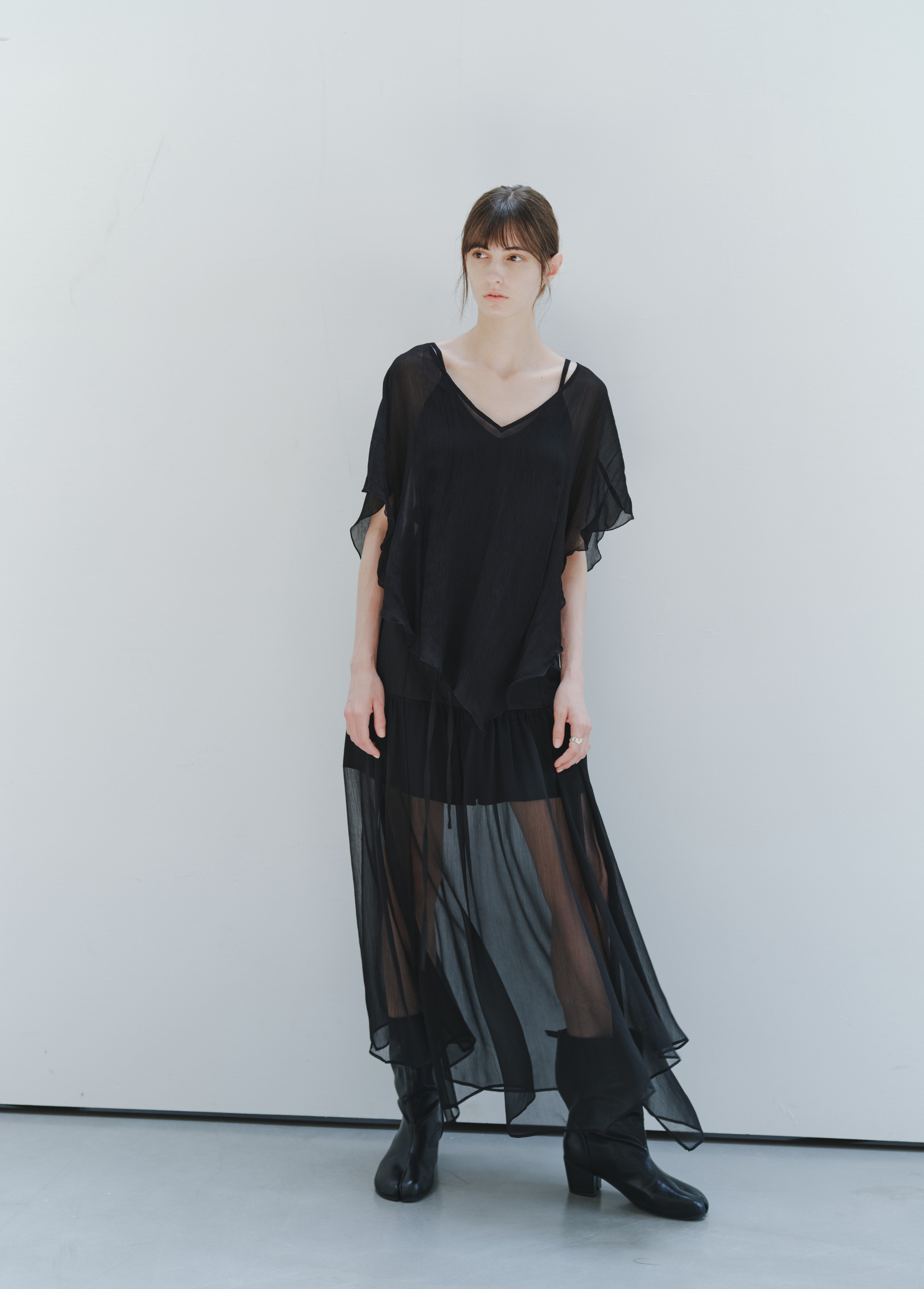 SHEER TULLE PLEAT SKIRT