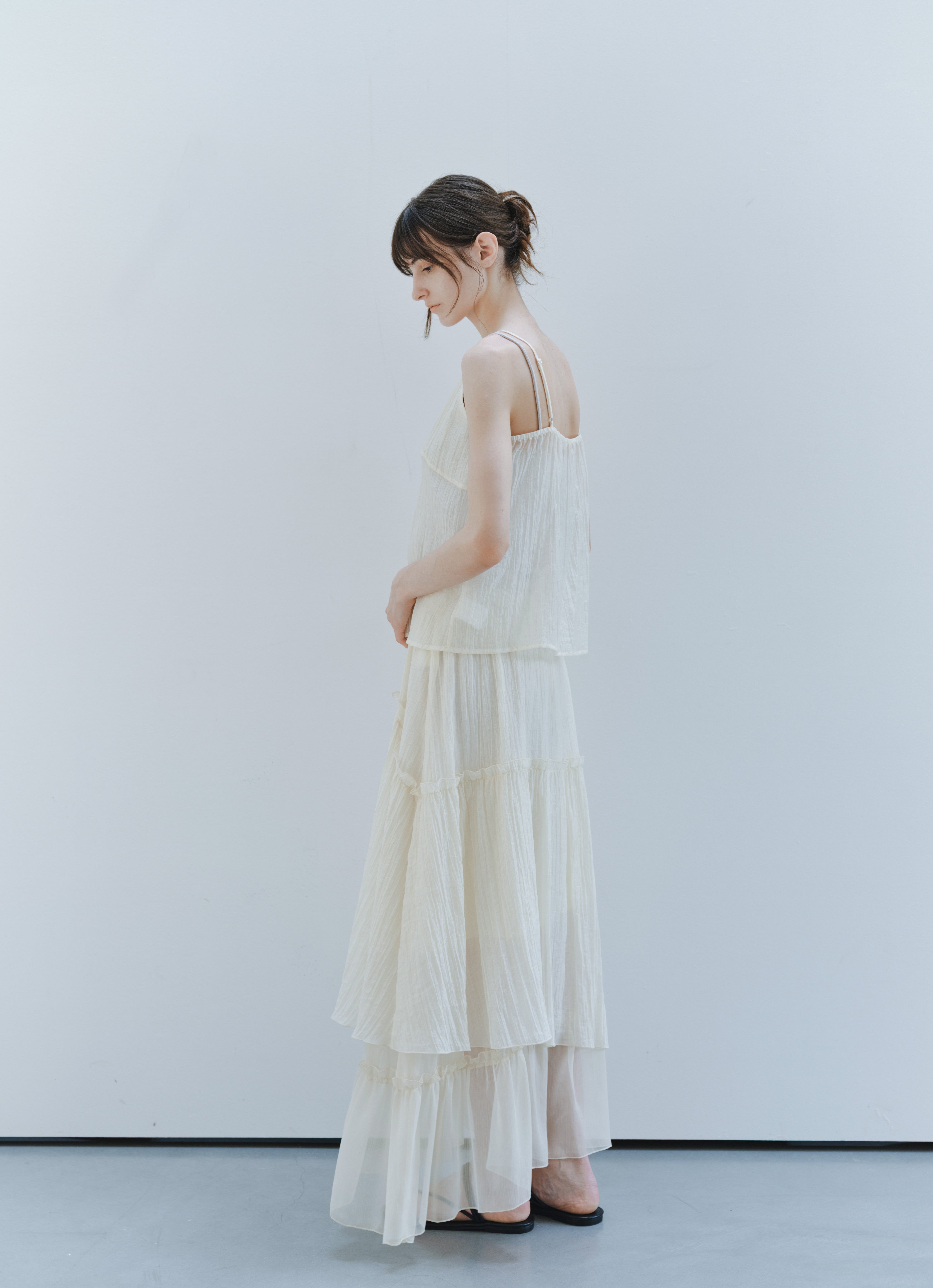 SHEER FRILL TIERED SKIRT