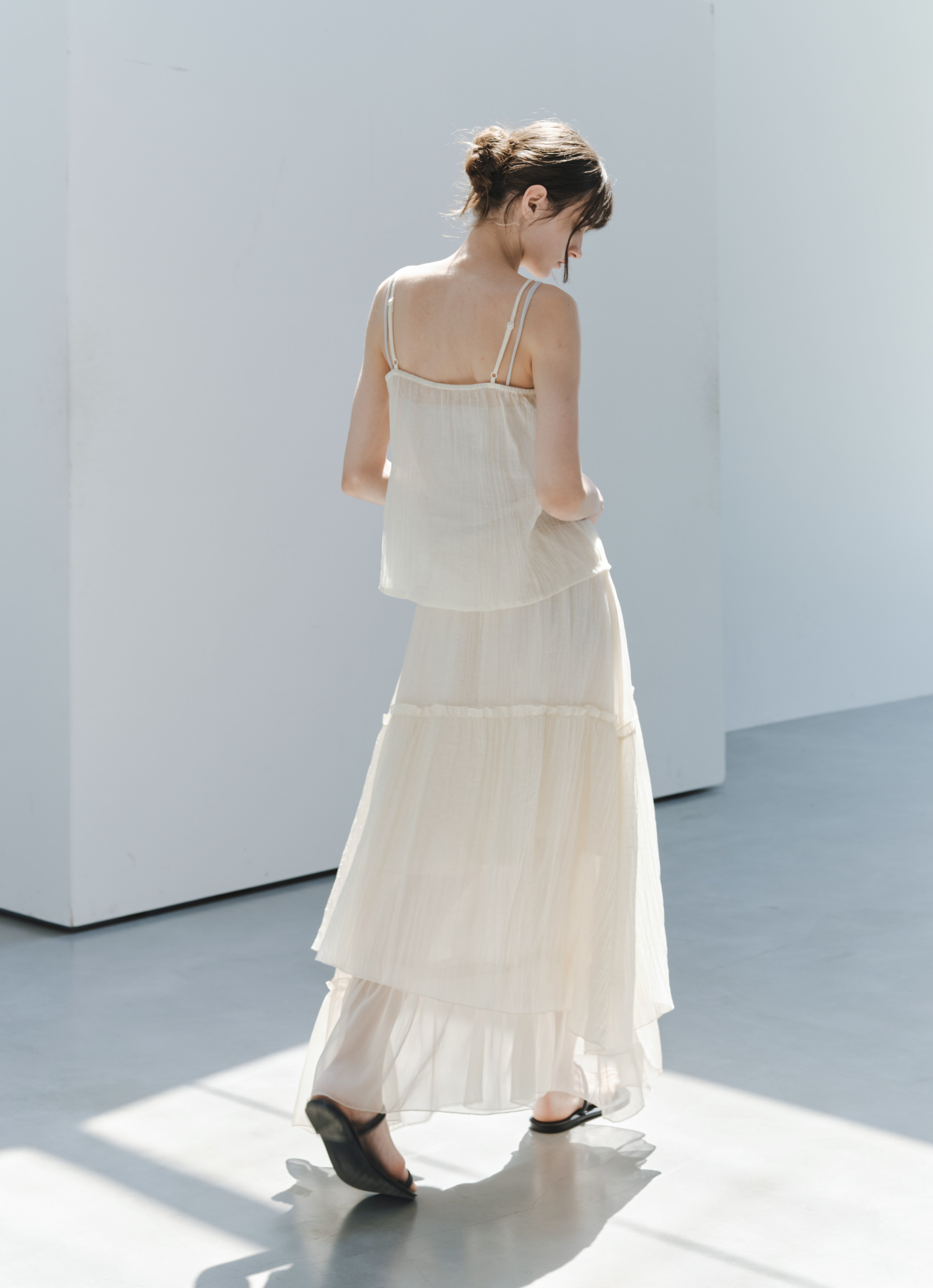 SHEER FRILL TIERED SKIRT