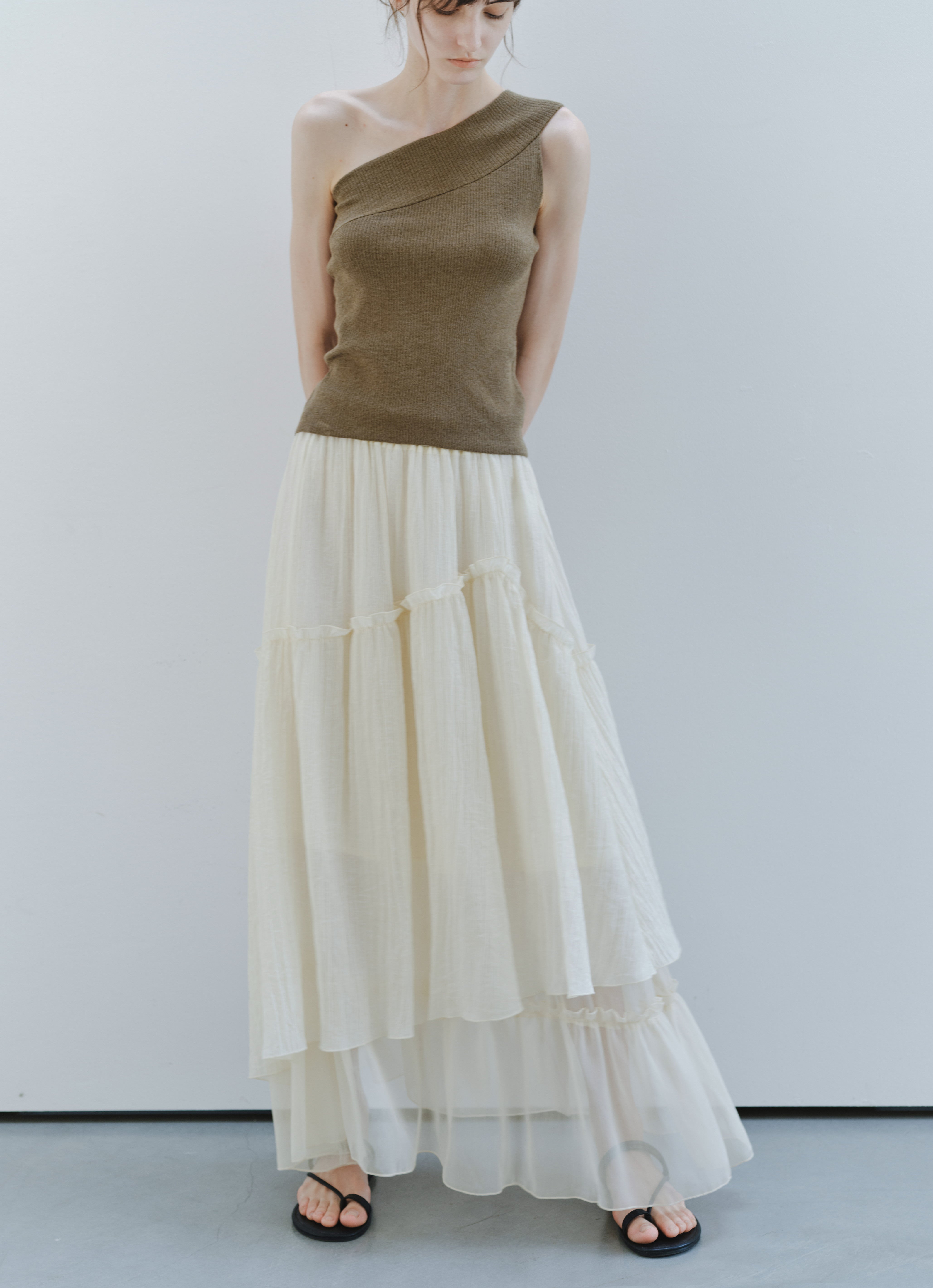 SHEER FRILL TIERED SKIRT