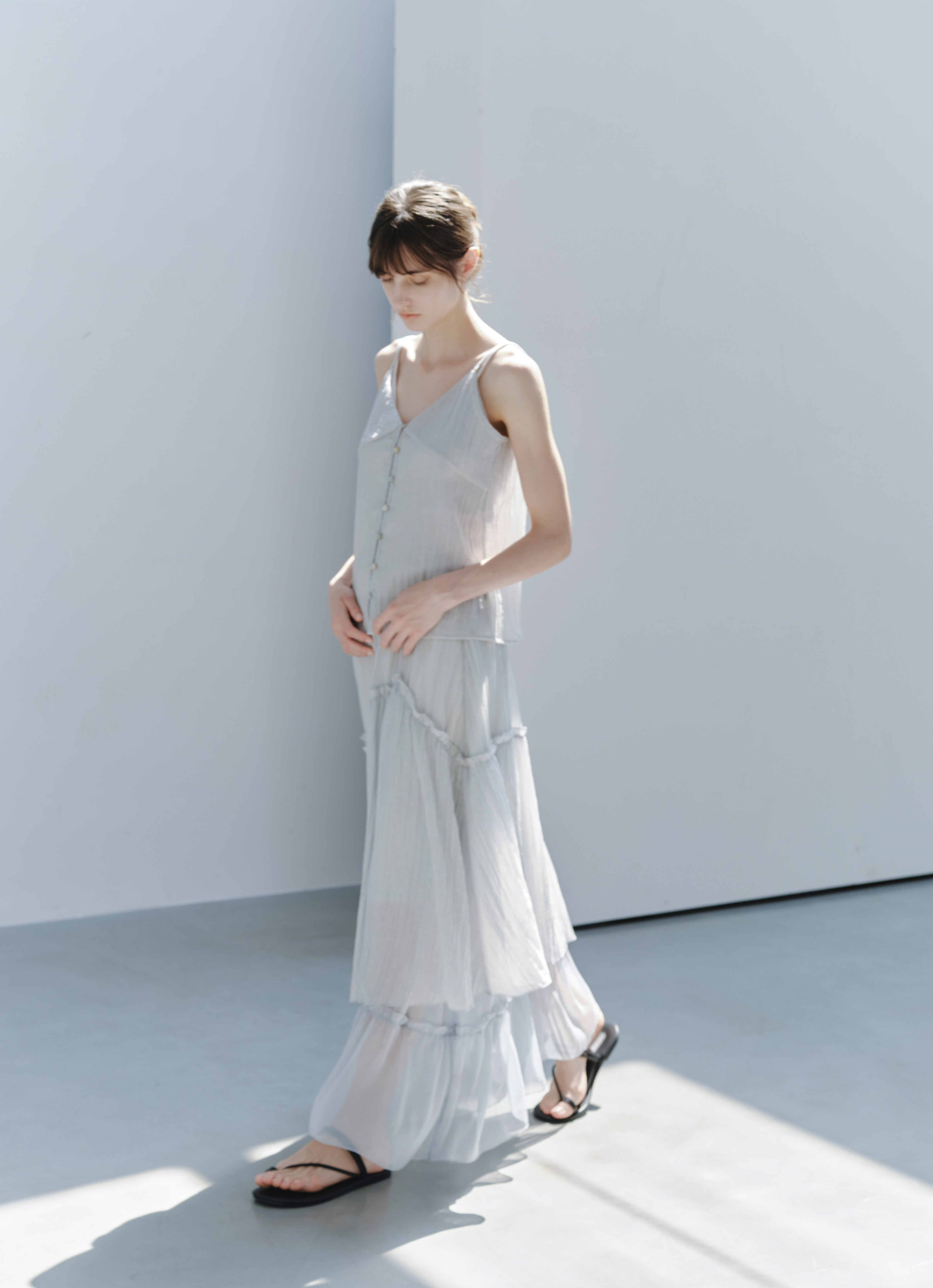 SHEER FRILL TIERED SKIRT