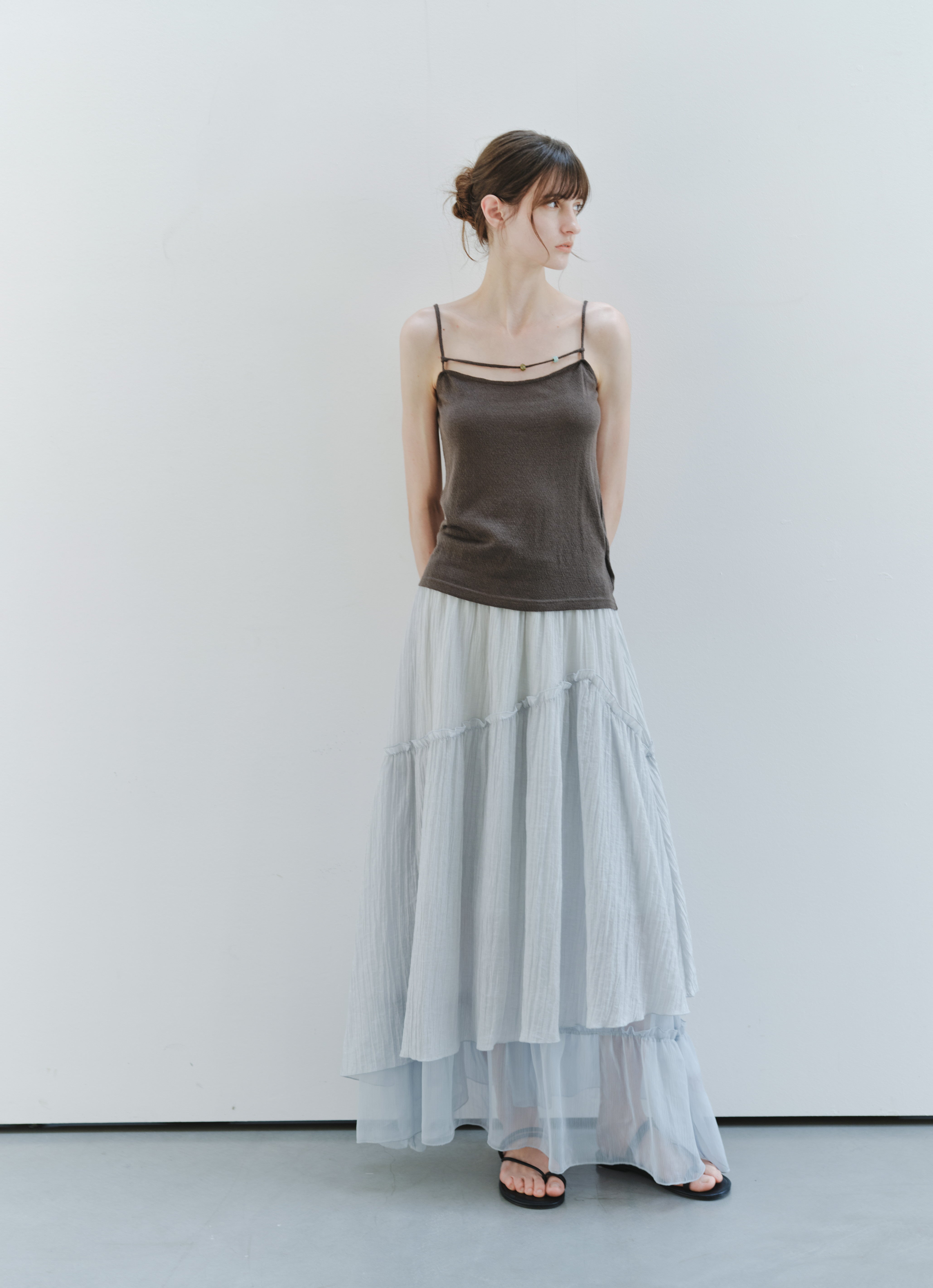 SHEER FRILL TIERED SKIRT