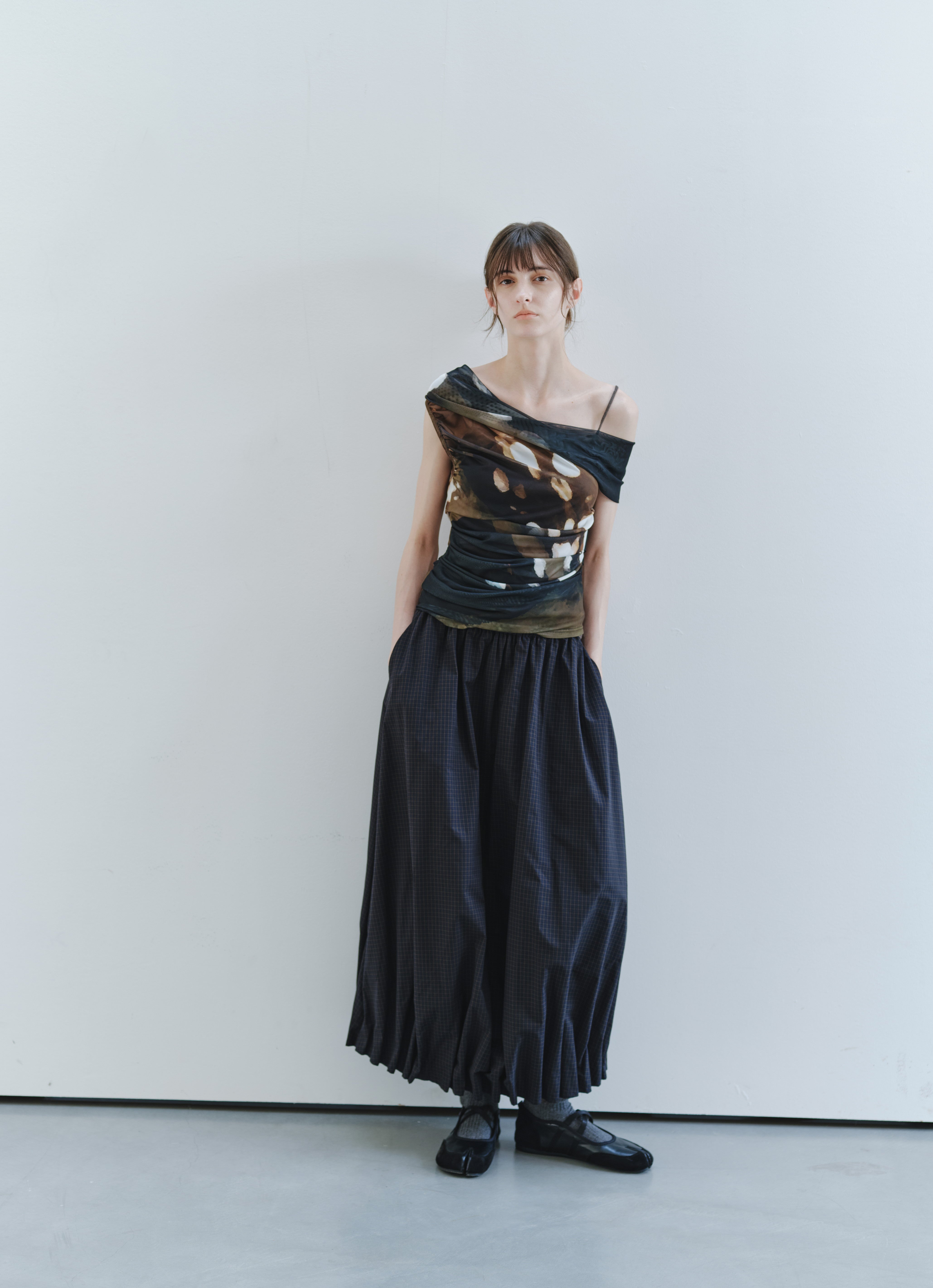 エンフォルド メモリーグログランバルーンヘムスカート 38 ブラック ギャザー GATHER HEM BALLOON SKIRT / ギャザーヘムバルーンスカート